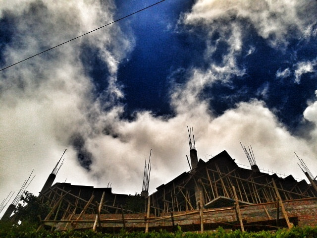Samsung Galaxy Ace sample photo. Cloud construction  photography