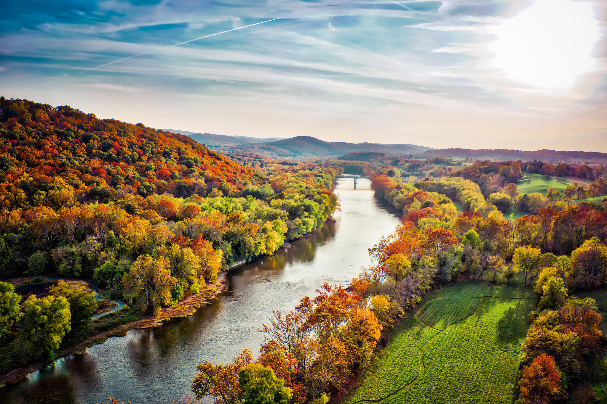 DJI FC550 sample photo. Shenandoah river photography