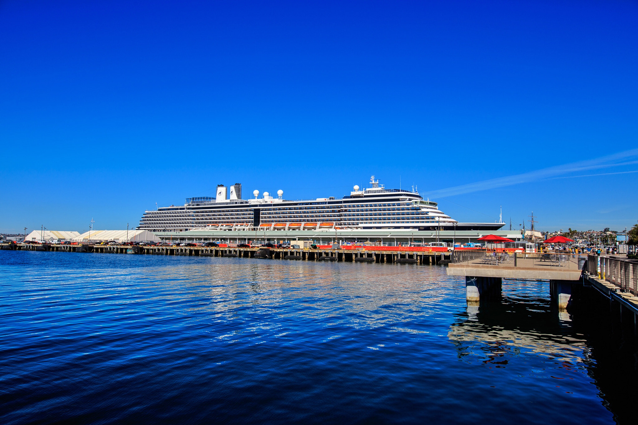 Canon EOS 5DS sample photo. Holland america westerdam docked in san diego photography