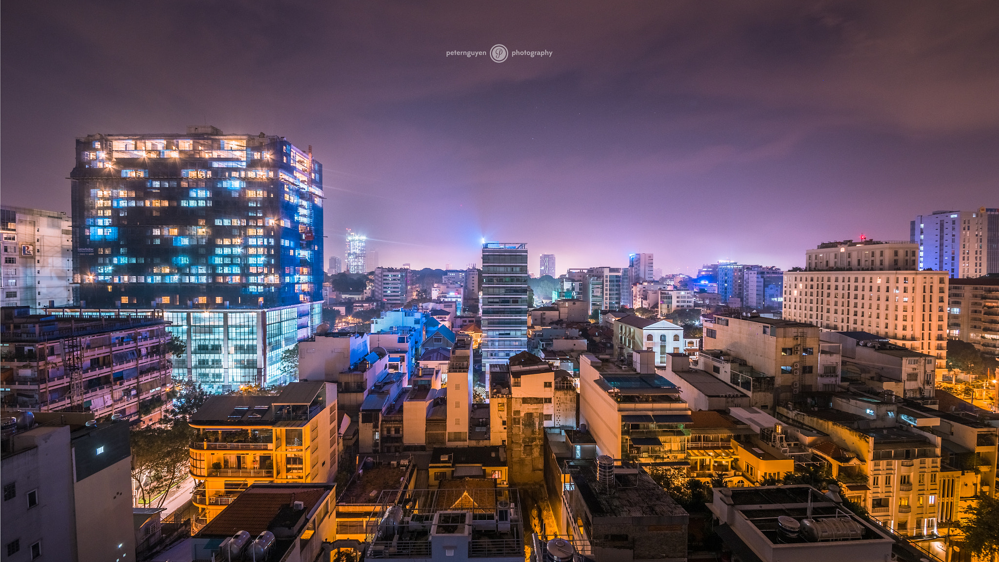 Canon EOS 6D + Sigma 12-24mm F4.5-5.6 II DG HSM sample photo. Saigon night skyline photography