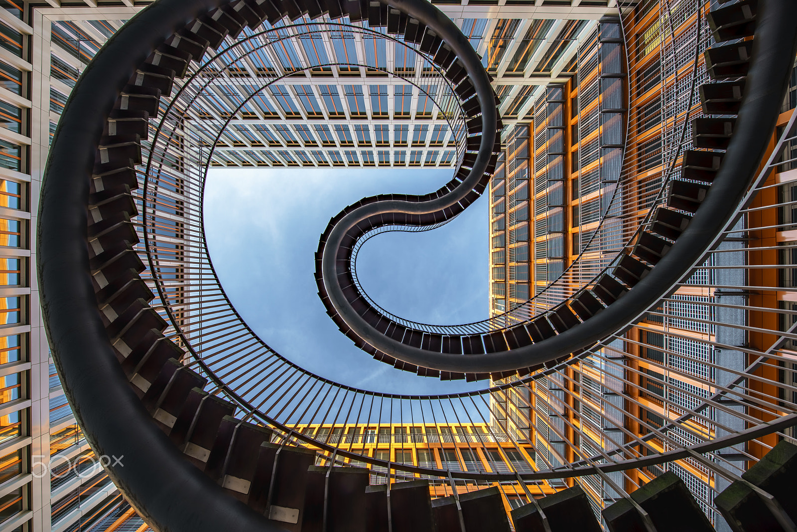 Sony a7R II + Canon EF 11-24mm F4L USM sample photo. Endless staircase photography