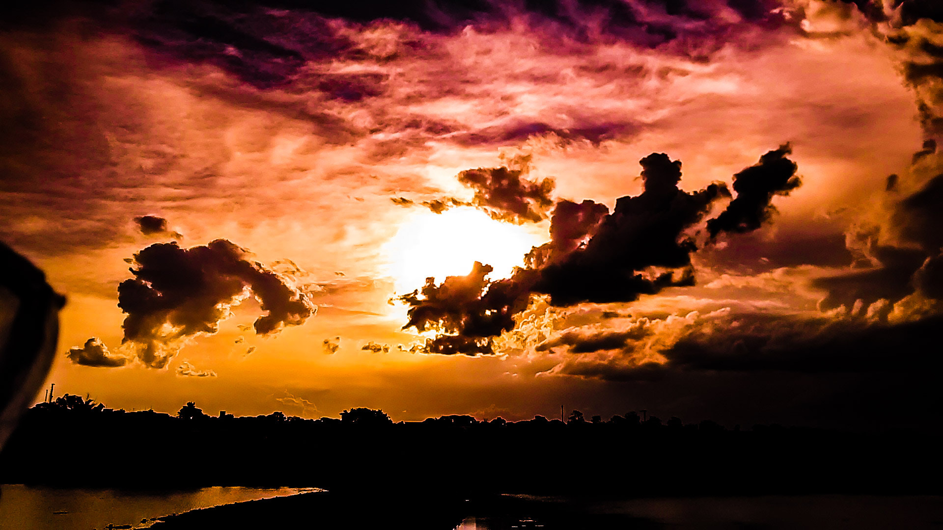 ASUS X013D sample photo. Hot sunset photography
