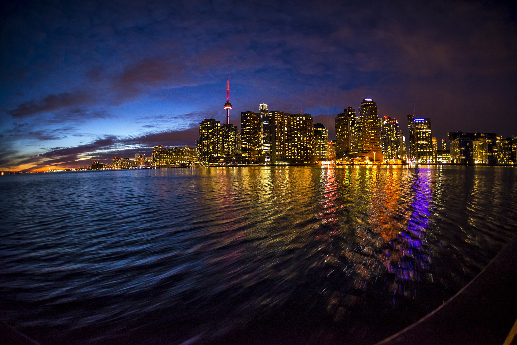 Nikon D600 + Sigma 15mm F2.8 EX DG Diagonal Fisheye sample photo. Toronto night photography