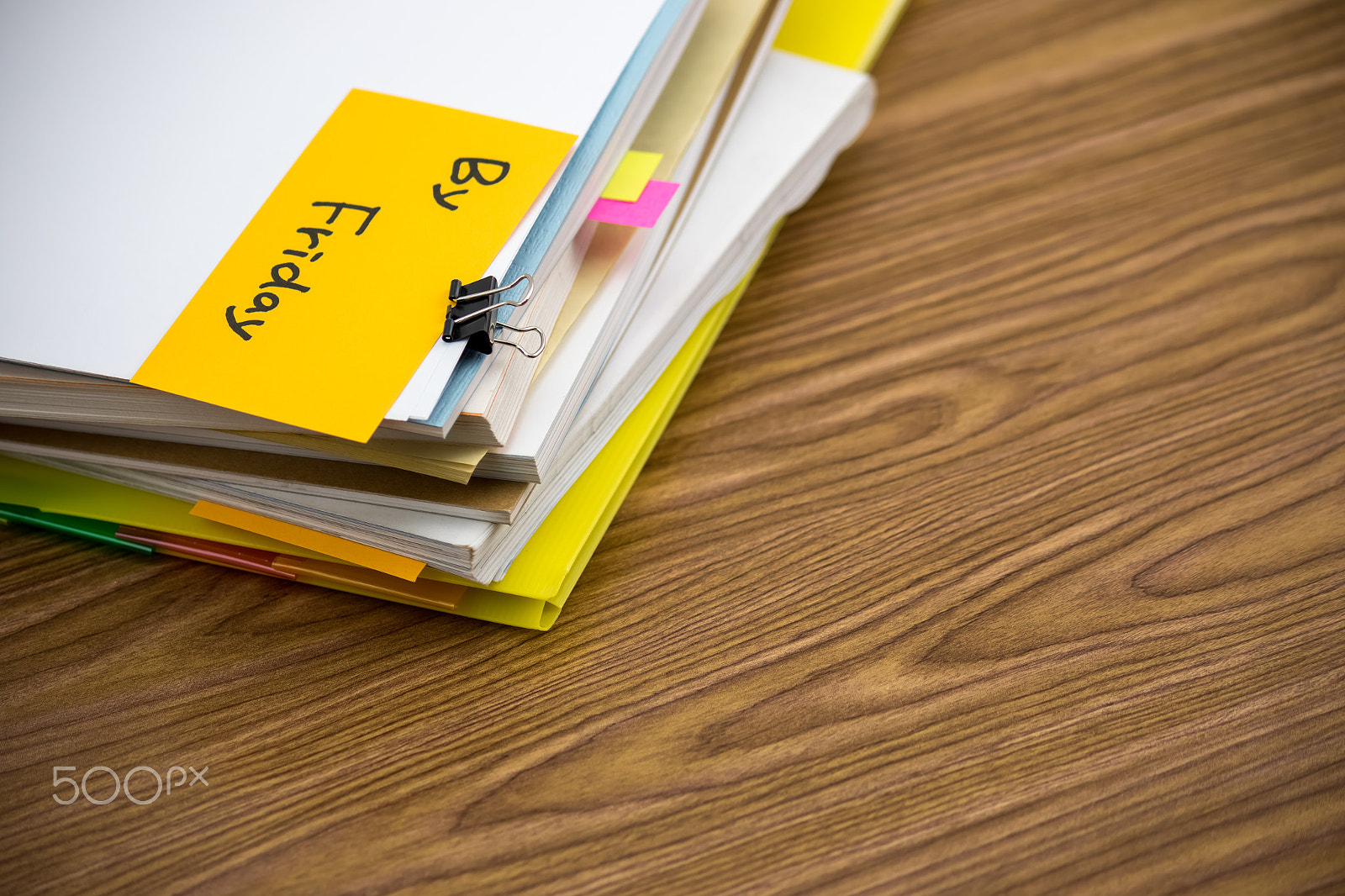 Canon EF-S 55-250mm F4-5.6 IS sample photo. By friday; the pile of business documents on the desk photography