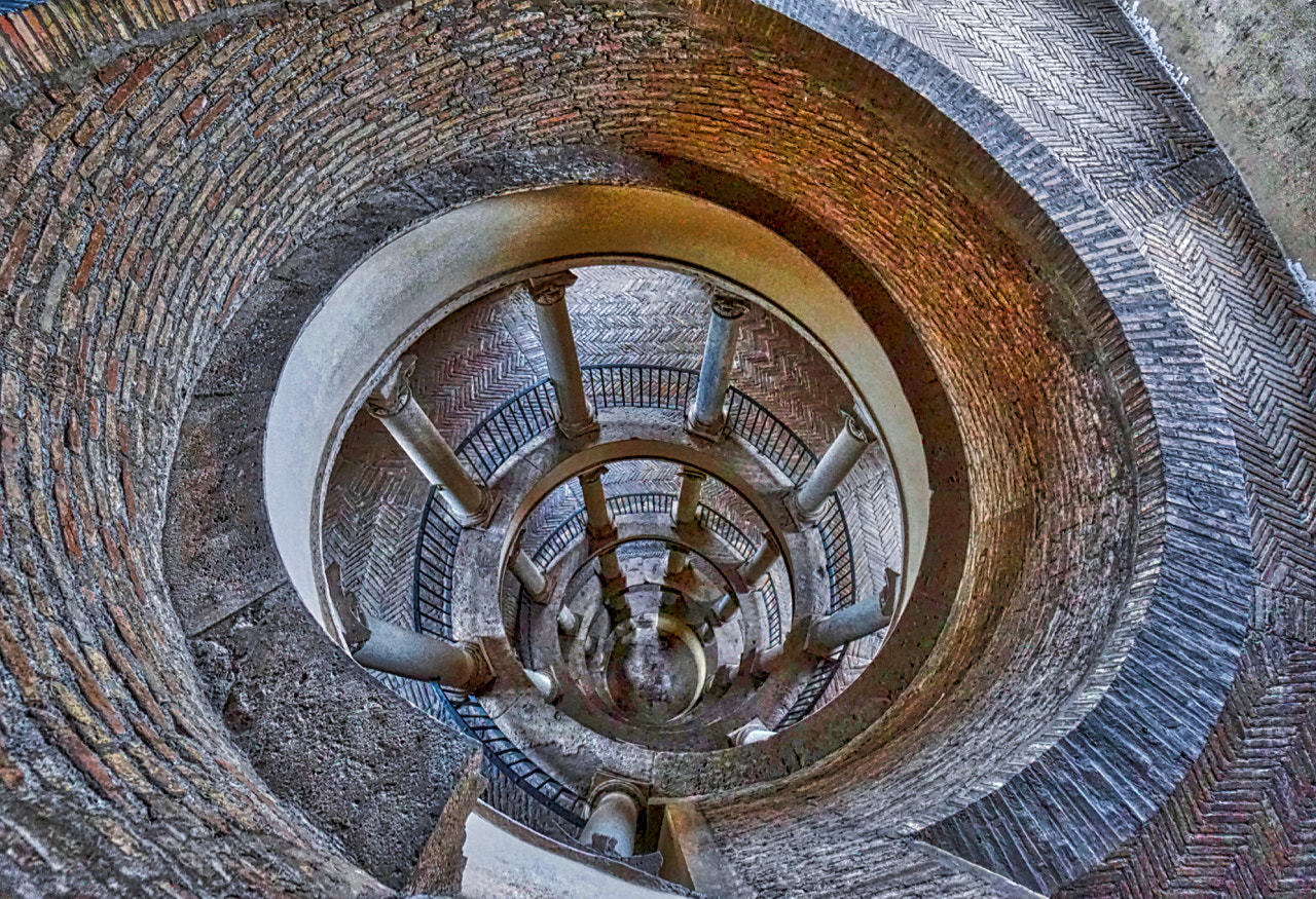 Sony E 10-18mm F4 OSS sample photo. Bramante staircase photography