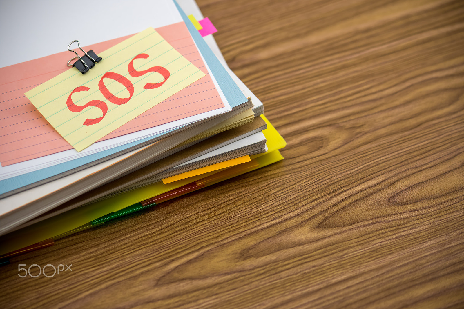 Canon EF-S 55-250mm F4-5.6 IS sample photo. Sos; the pile of business documents on the desk photography