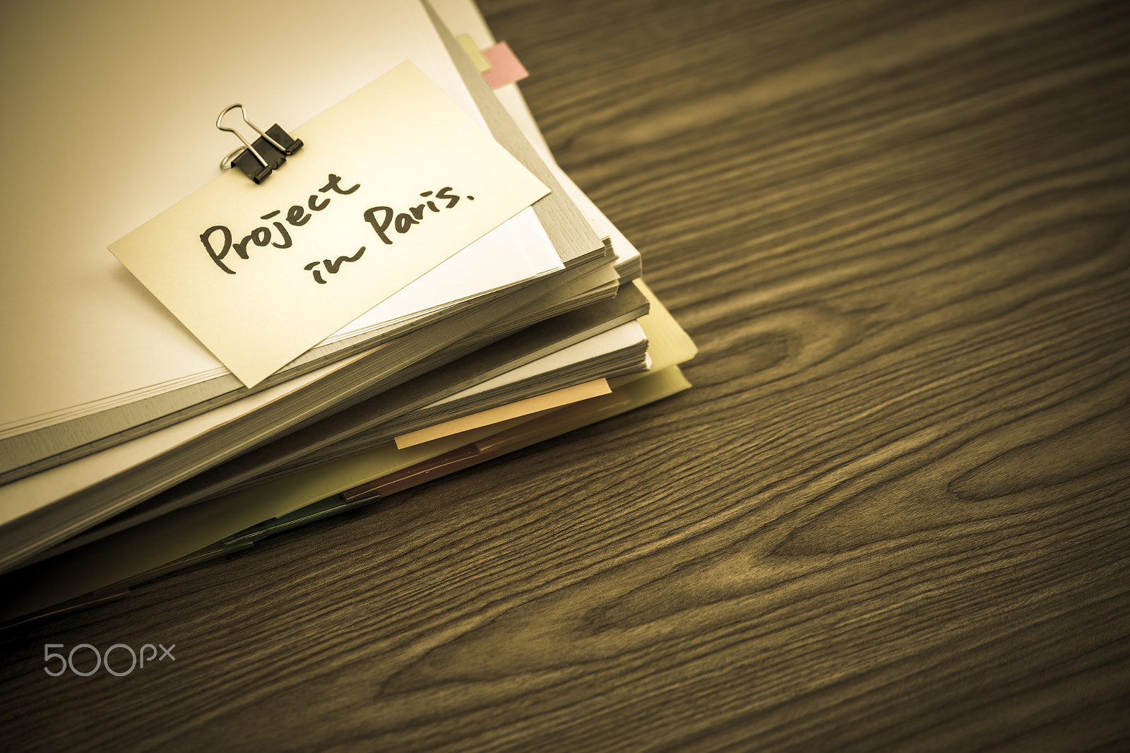 Canon EF-S 55-250mm F4-5.6 IS sample photo. Project in paris; the pile of business documents on the desk photography