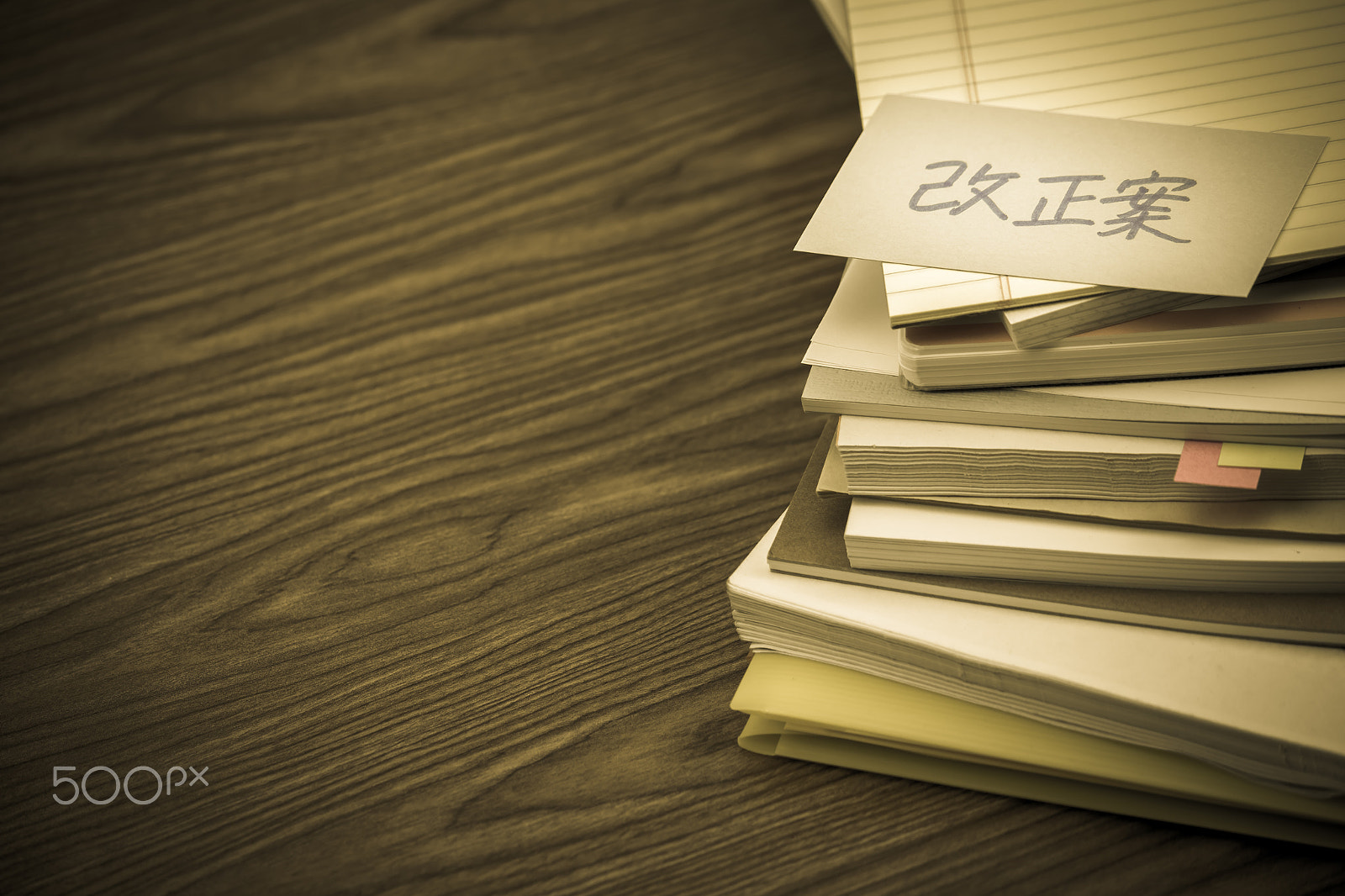Canon EF-S 55-250mm F4-5.6 IS sample photo. Alternative idea; the pile of business documents on the desk photography