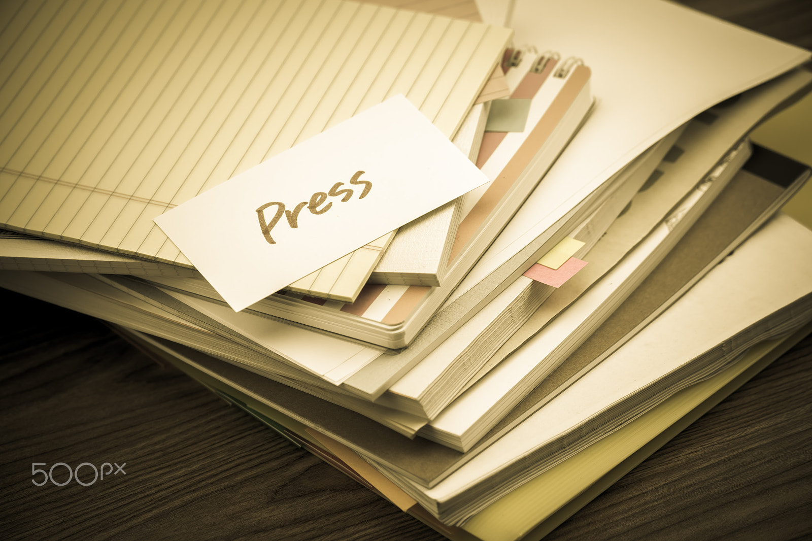 Canon EF-S 55-250mm F4-5.6 IS sample photo. Press; the pile of business documents on the desk photography