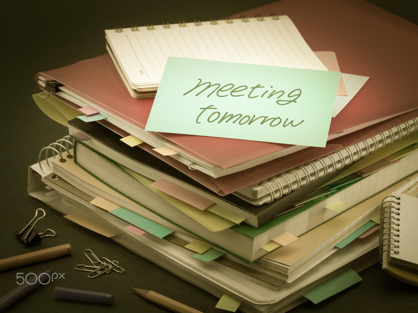 Olympus PEN E-PL3 sample photo. The pile of business documents; meeting tomorrow photography