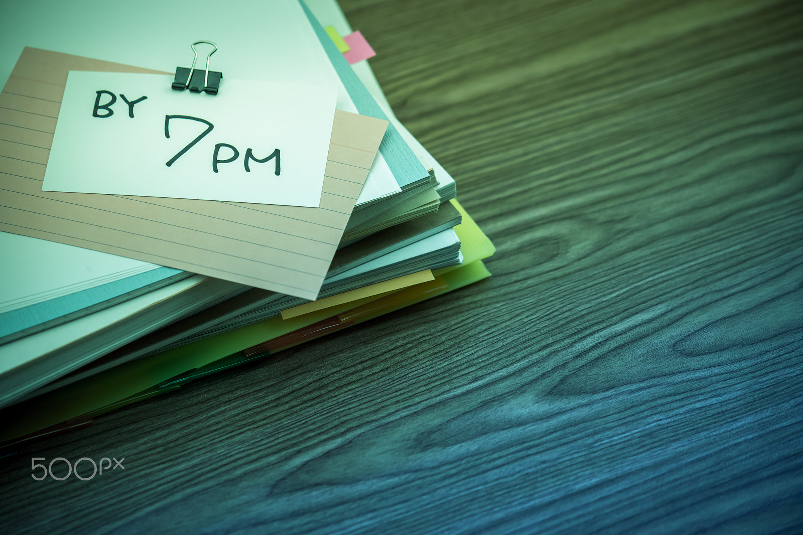 Canon EF-S 55-250mm F4-5.6 IS sample photo. By 7 pm; the pile of business documents on the desk photography