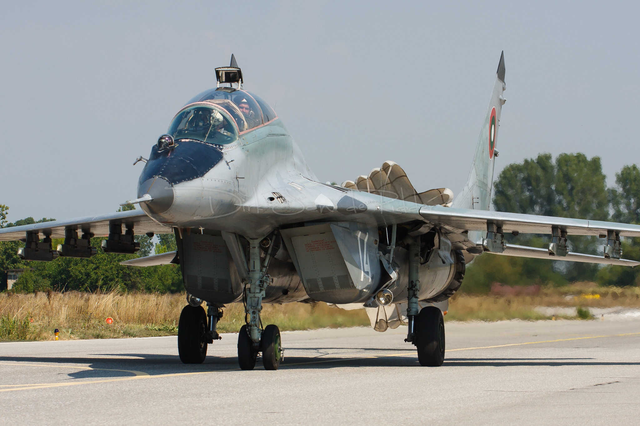 Canon EOS 40D + Canon EF 70-200mm F2.8L USM sample photo. Bulgarian air force mig-29ub fulcrum 14 photography