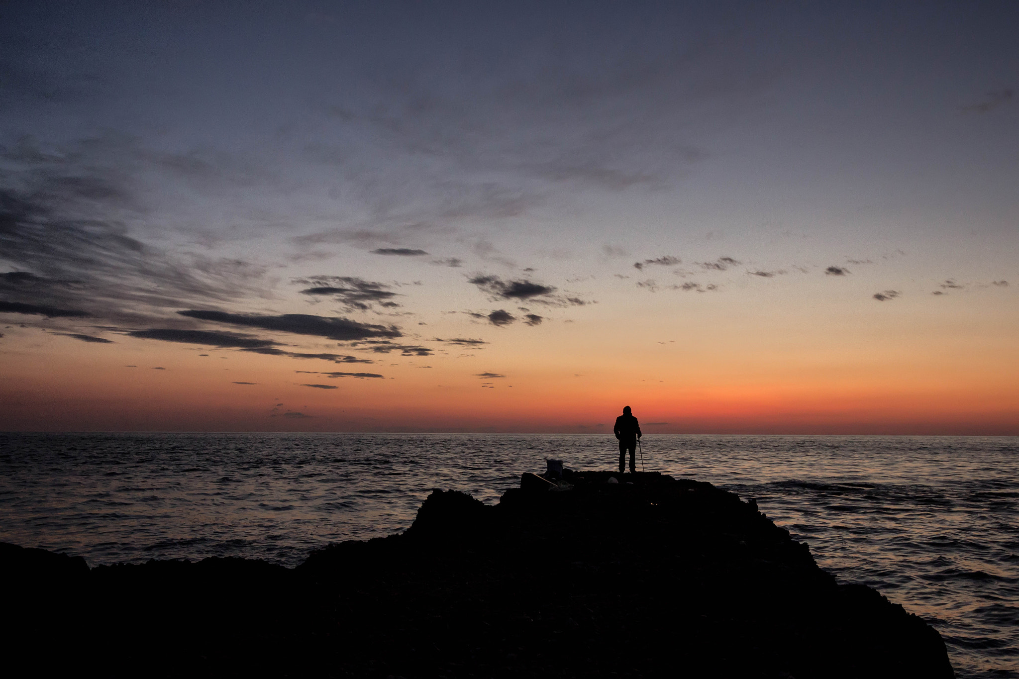 Canon EF-S 10-22mm F3.5-4.5 USM sample photo. Fisherman at sunset photography