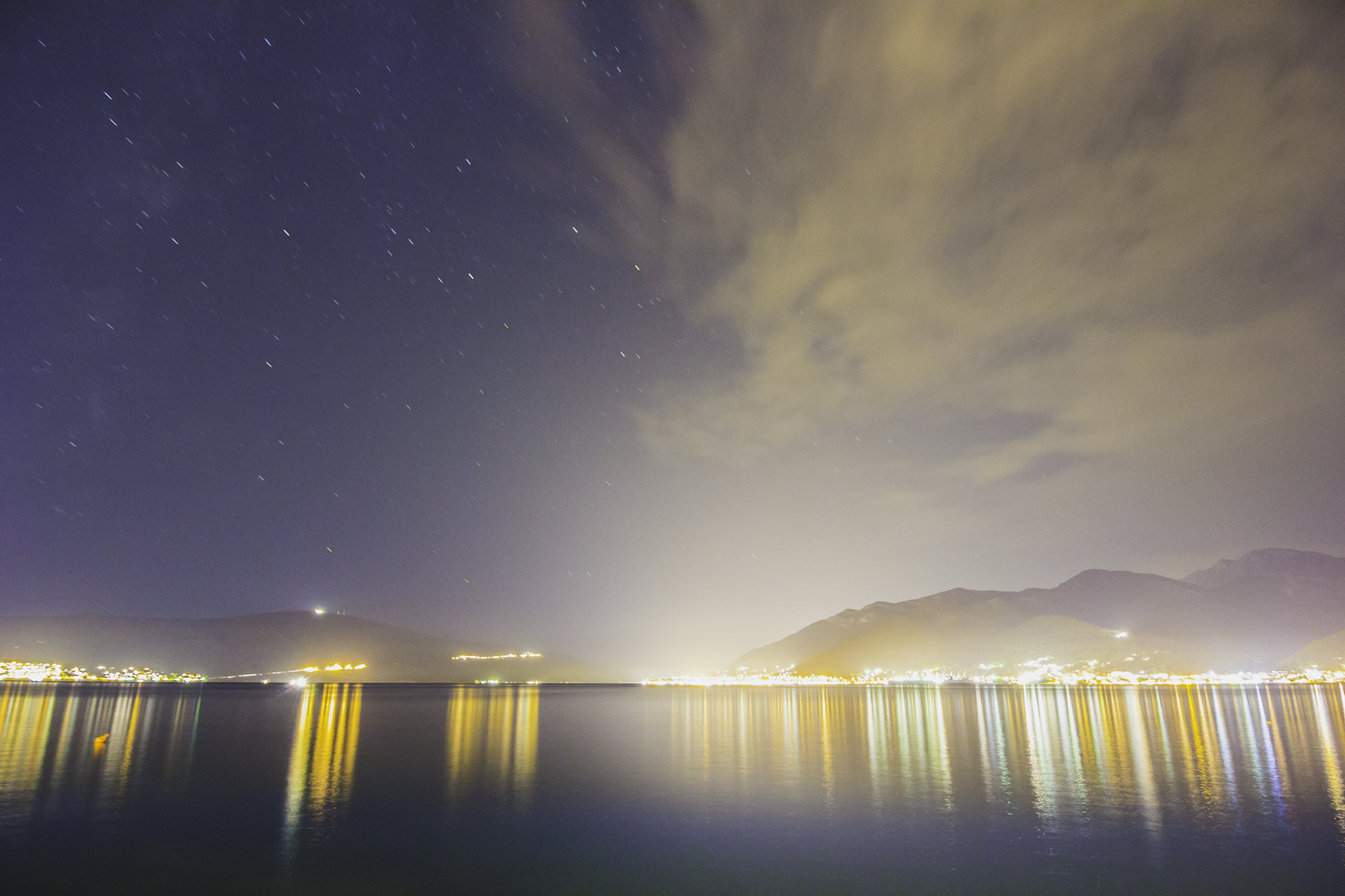 Tokina AT-X 12-28mm F4 Pro DX sample photo. Night landscape of mountains and sea photography