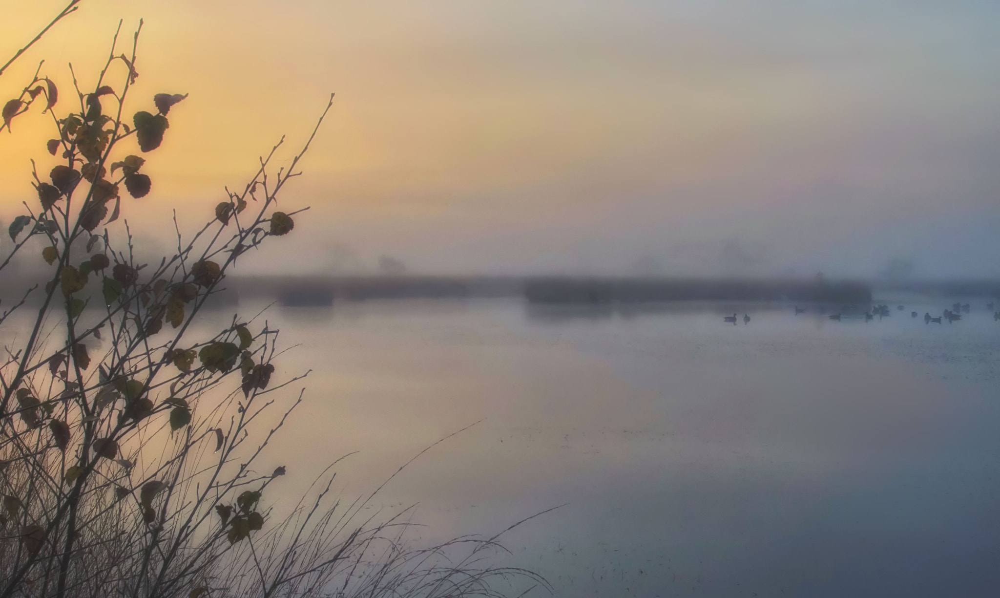 EF28-70mm f/2.8L USM sample photo. Sunrise over lake in the moor photography