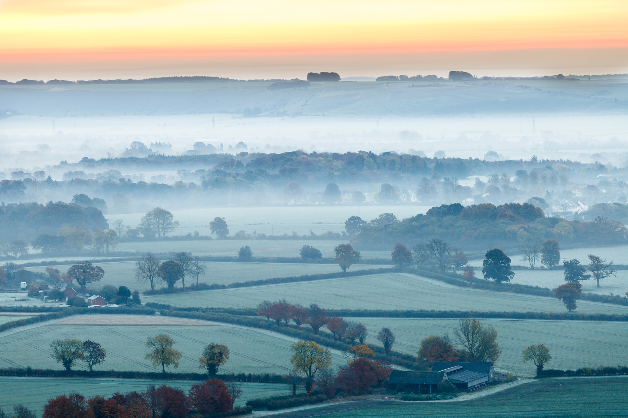 Misty Dawn over The Vale of Pewsey