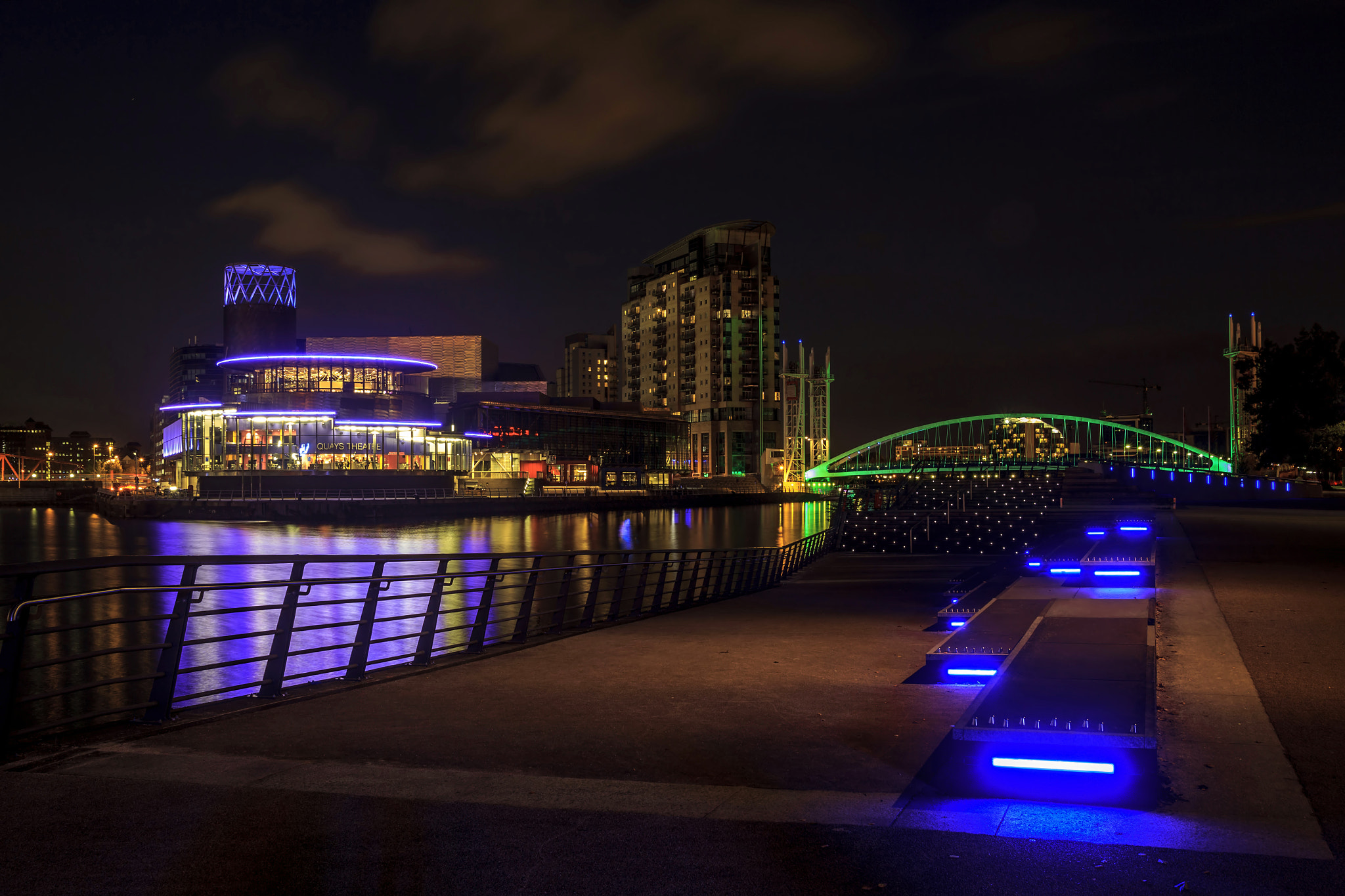 Canon EOS 60D + Sigma 18-50mm f/2.8 Macro sample photo. Media city by night photography