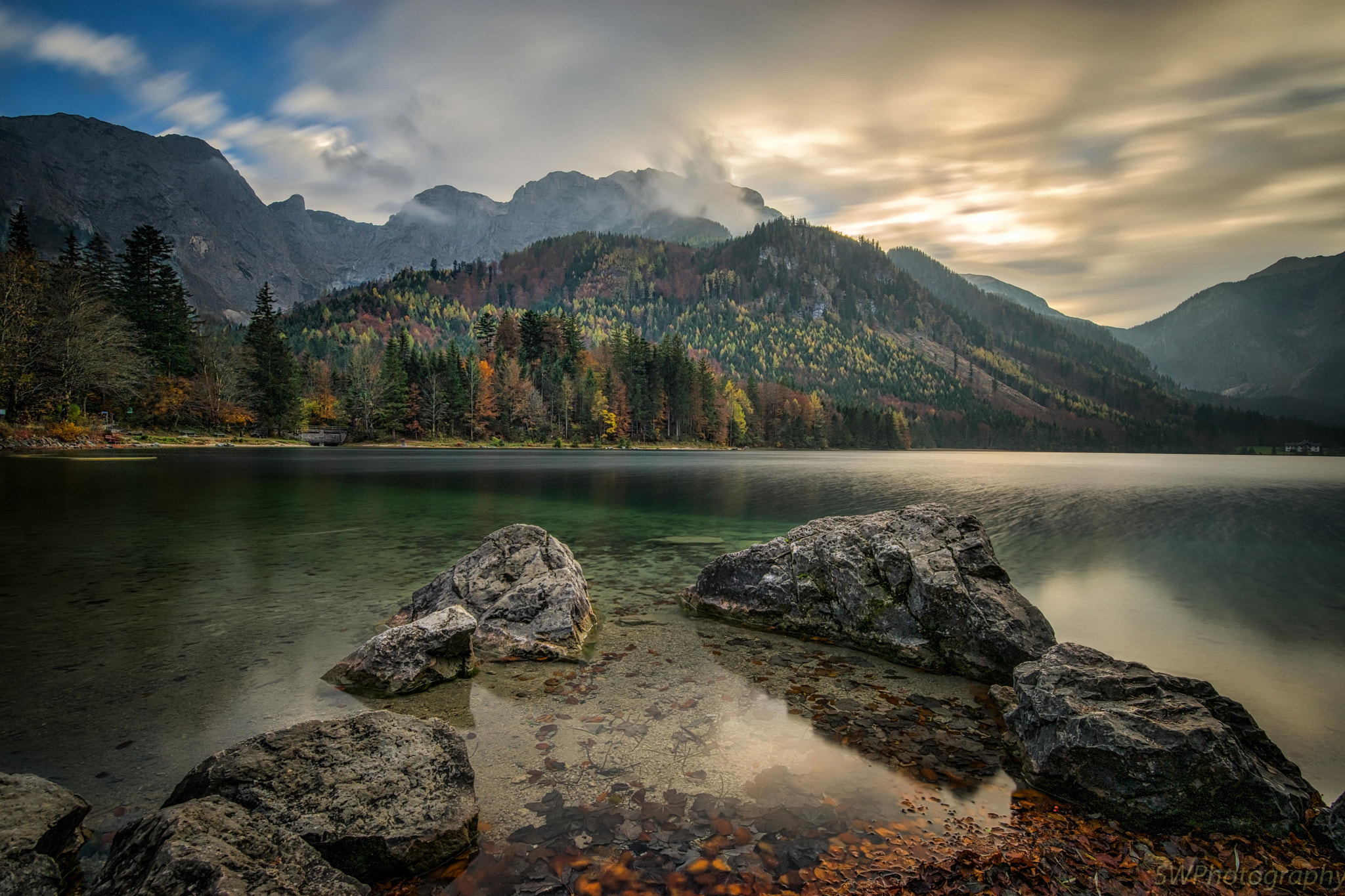 Sony a7 II + Canon EF 300mm f/2.8L sample photo. Autumn at the mountain lake photography