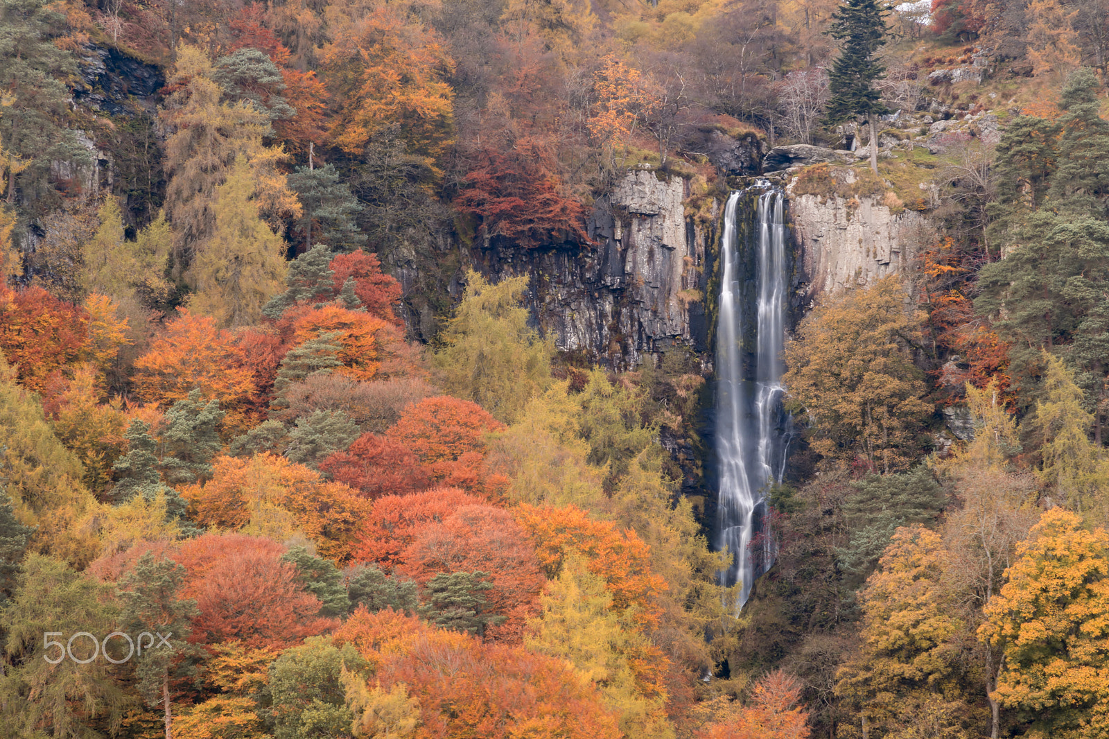 Sony ILCA-77M2 + Tamron AF 18-200mm F3.5-6.3 XR Di II LD Aspherical (IF) Macro sample photo. Pistyll rhaeadr waterfall,autumn colors,north wales,landscape format photography