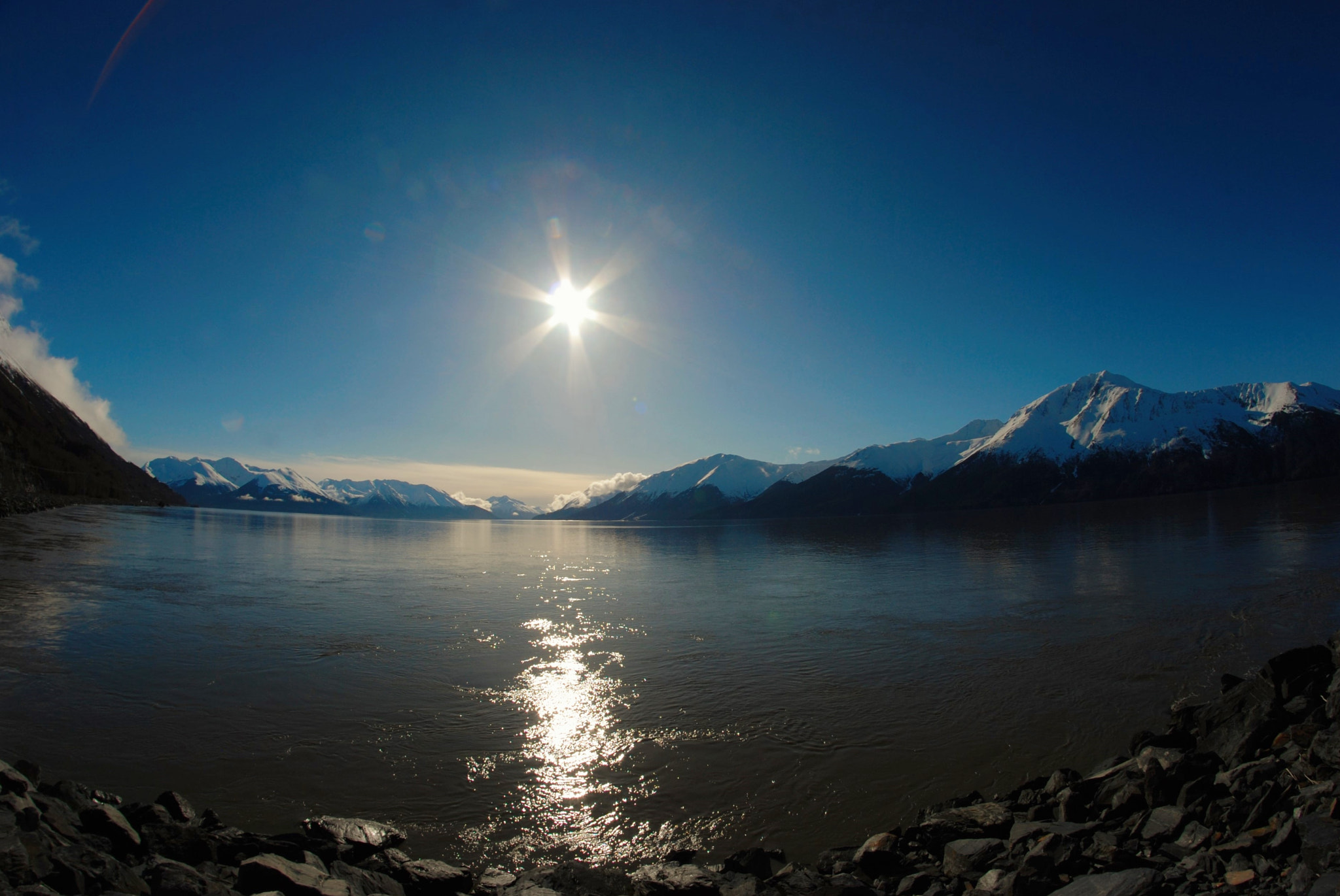 Nikon D80 + Samyang 8mm F3.5 Aspherical IF MC Fisheye sample photo. Portage glacier lake photography