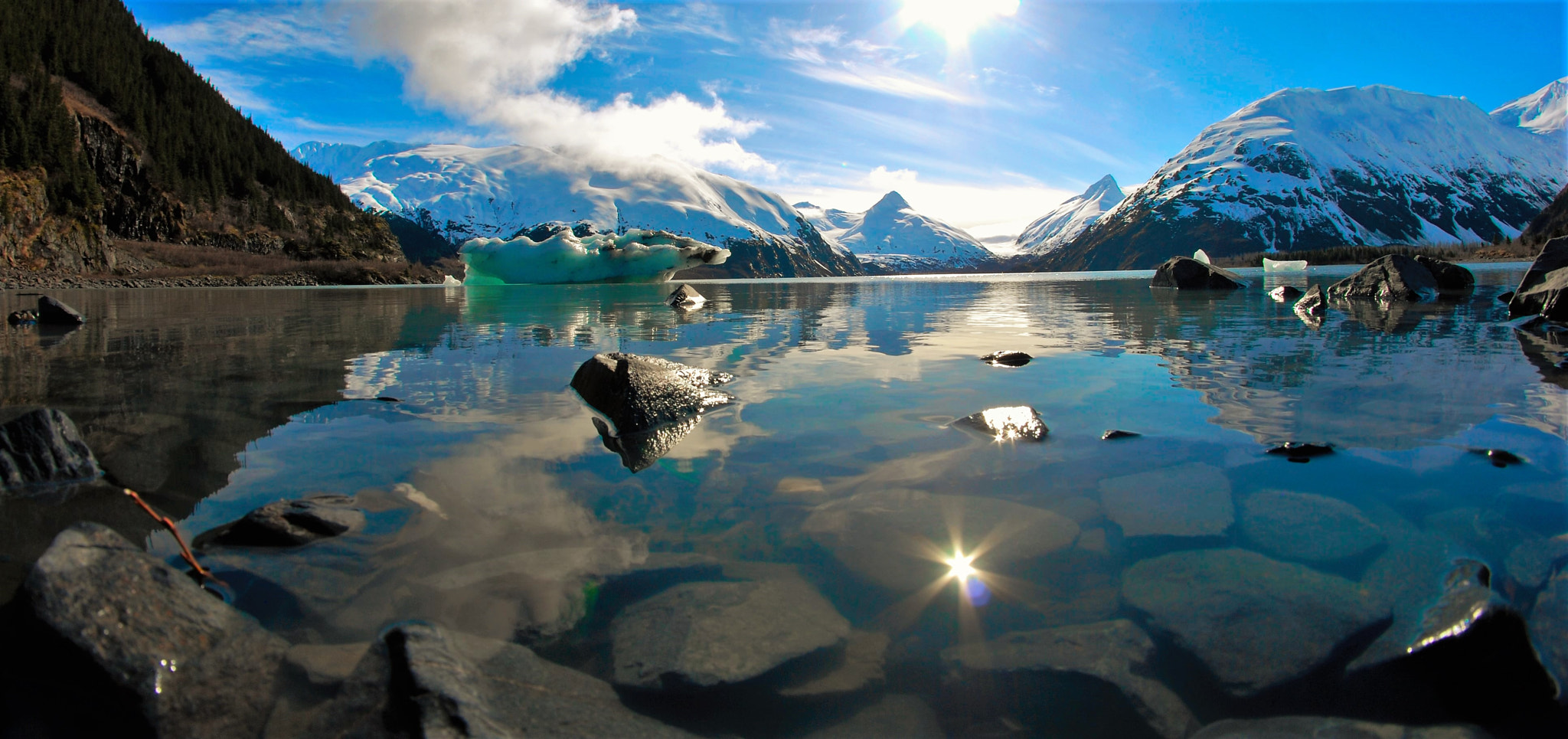 Nikon D80 + Samyang 8mm F3.5 Aspherical IF MC Fisheye sample photo. Star reflection on glaciers photography