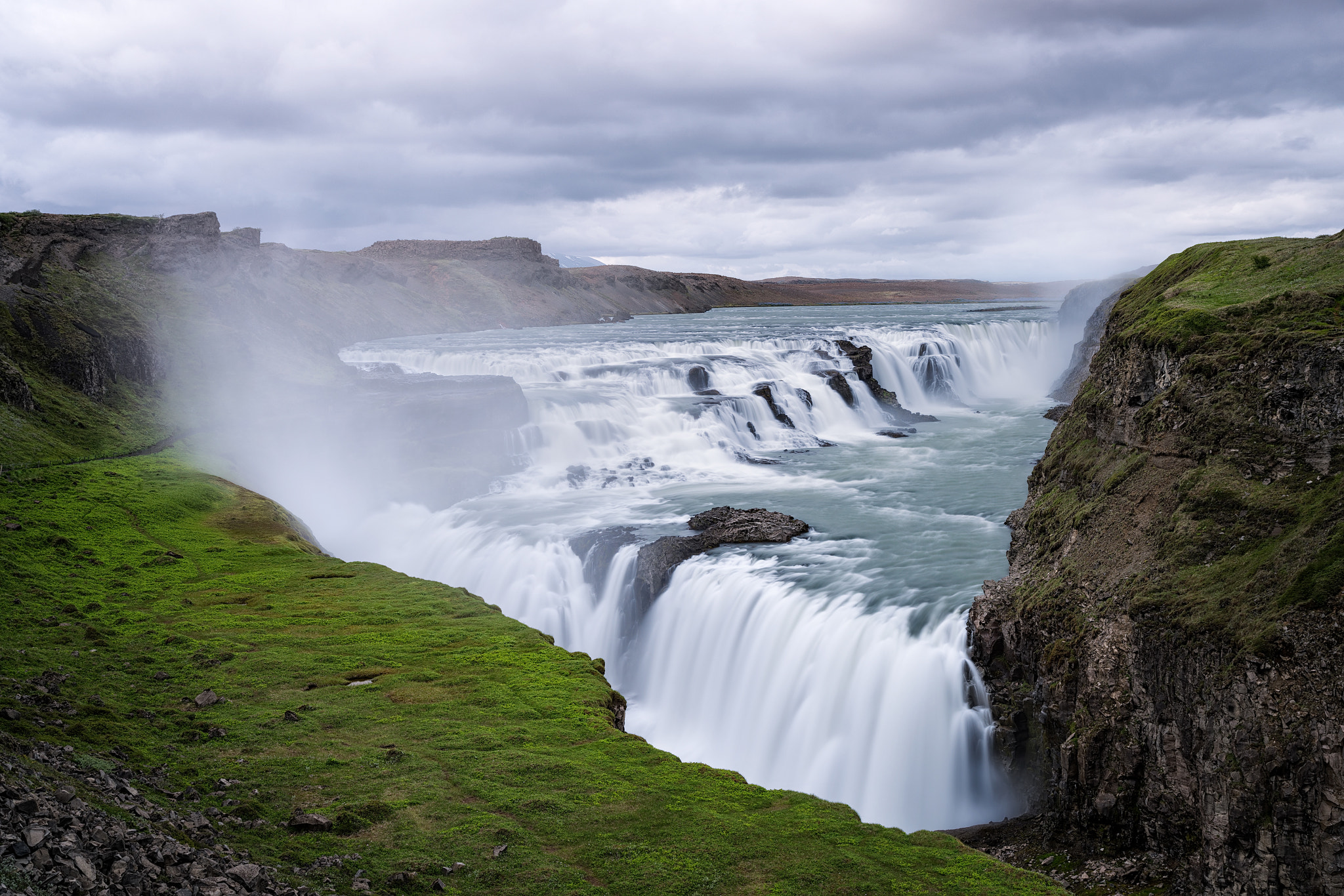 Sony a7R II + Canon EF 24-105mm F4L IS USM sample photo. Gullfoss waterfall photography