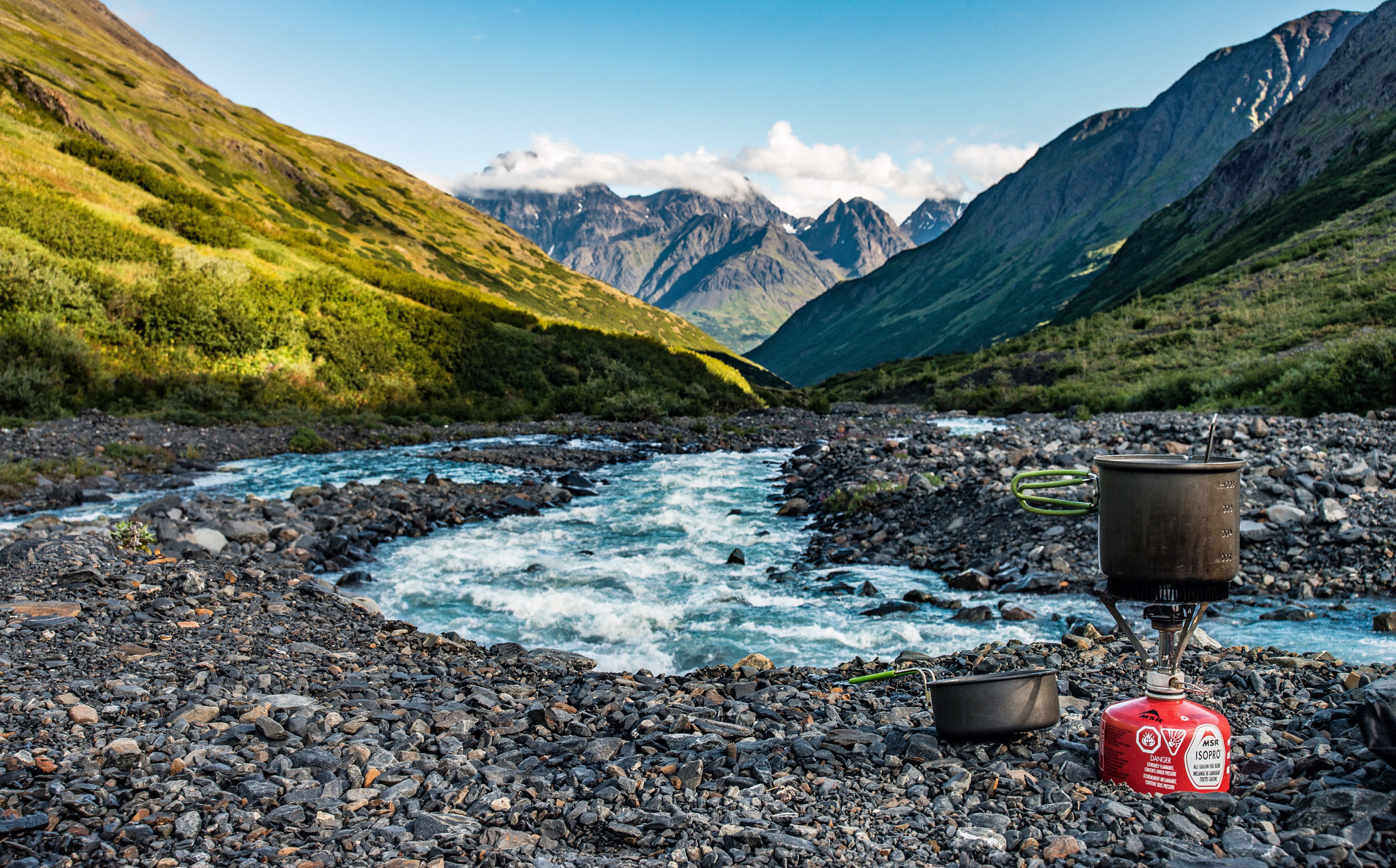 Nikon D800 sample photo. Breakfast with fresh picked blueberries while hiking crow pass trail in alaska photography