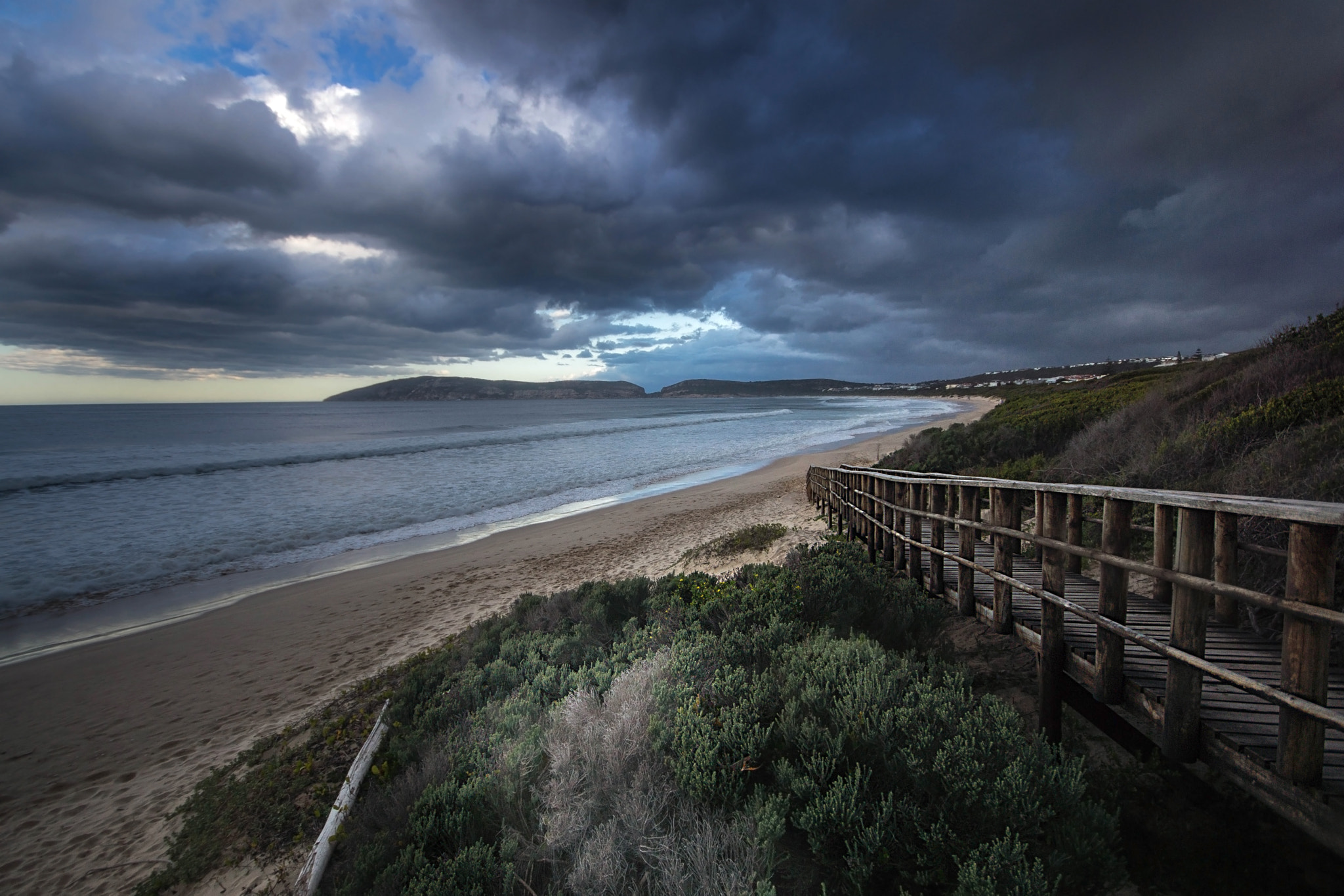 Sony SLT-A77 + Sigma AF 10-20mm F4-5.6 EX DC sample photo. Storm clouds over robberg photography
