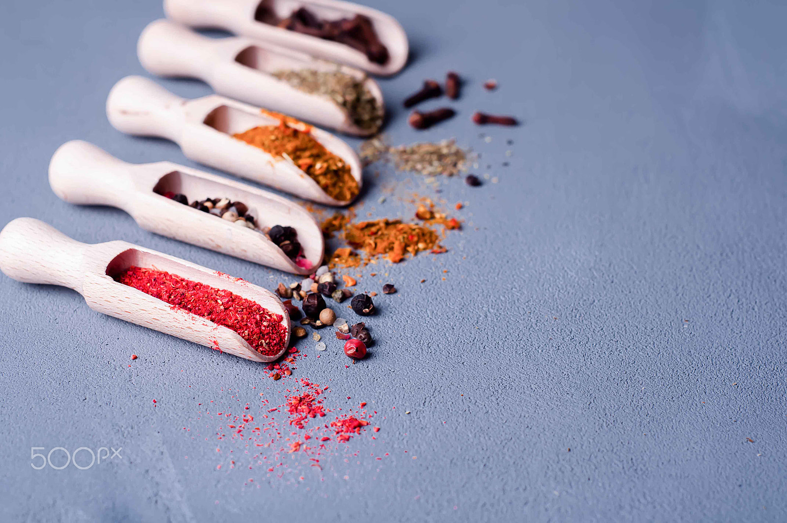 Nikon D90 + AF Nikkor 50mm f/1.8 sample photo. Aromatic spices on wooden spoons. photography