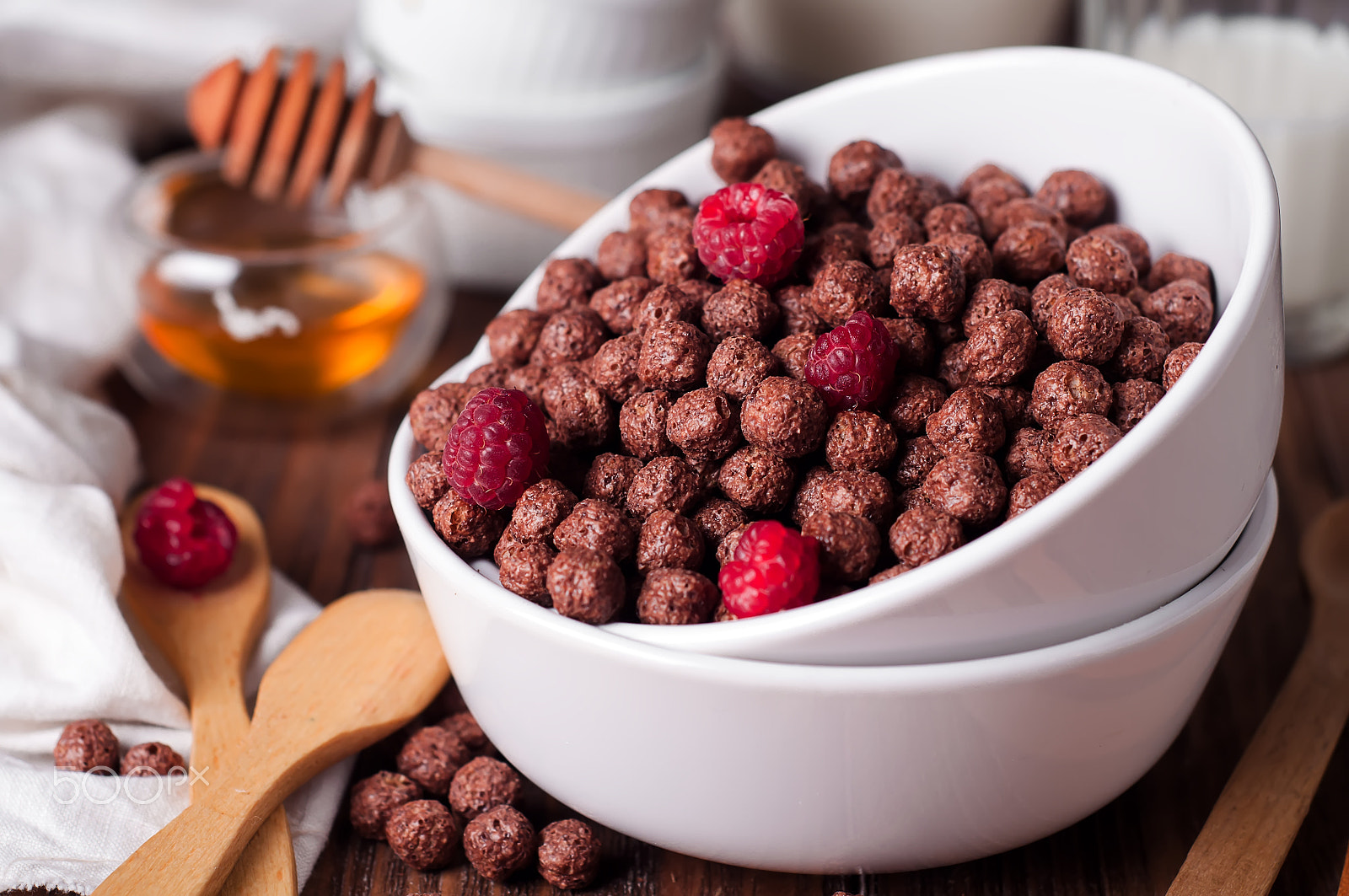 Nikon D90 + AF Nikkor 50mm f/1.8 sample photo. Chocolate cereal rings in bowl photography