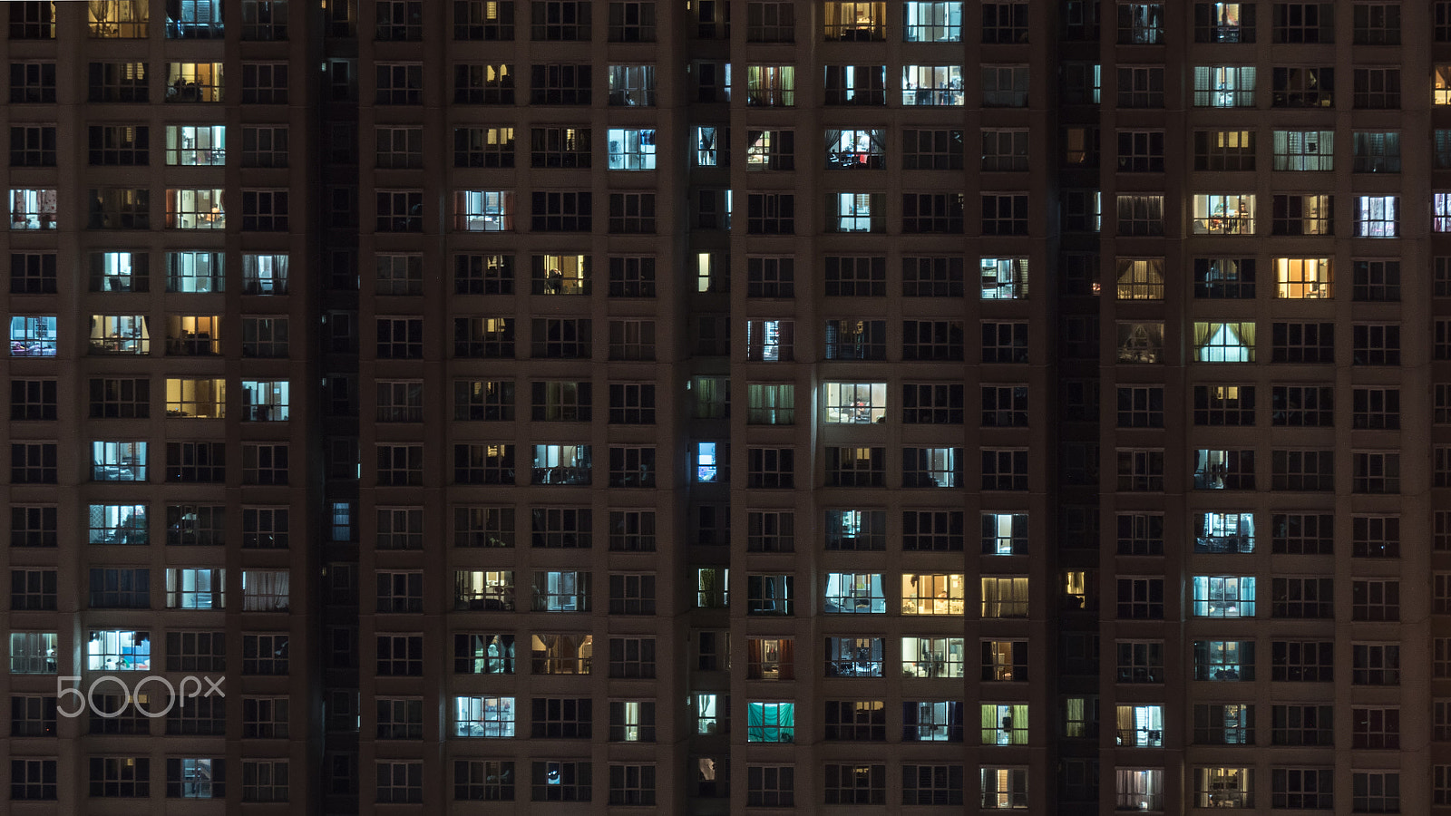 Panasonic Lumix DMC-GH4 sample photo. High-rise apartment block at night photography