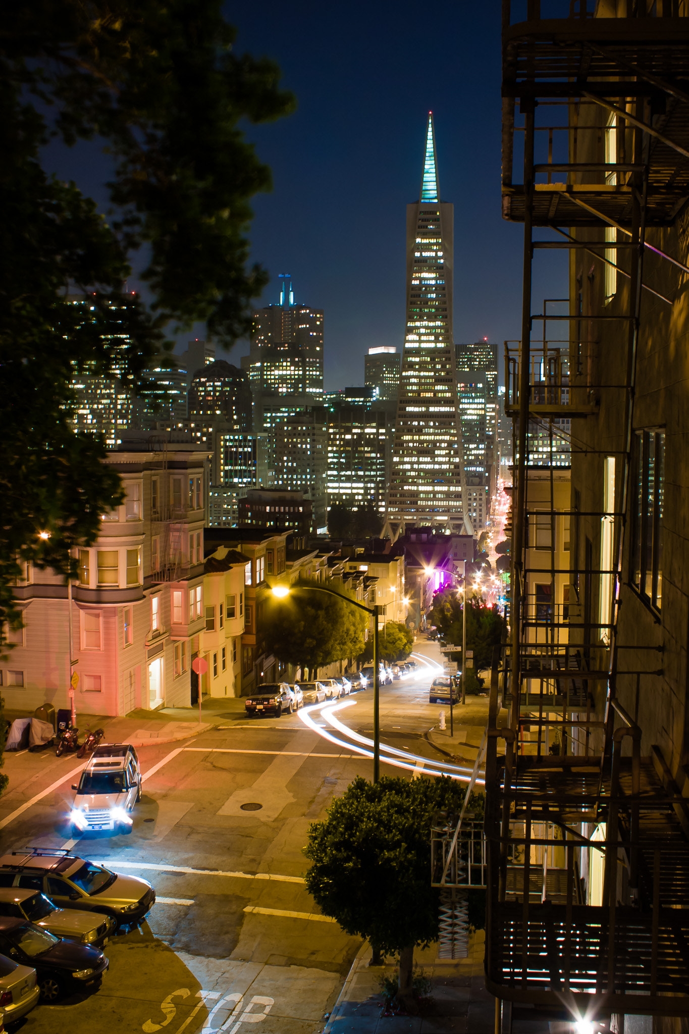 Canon EOS 40D sample photo. San francisco night skyline from telegraph hill photography