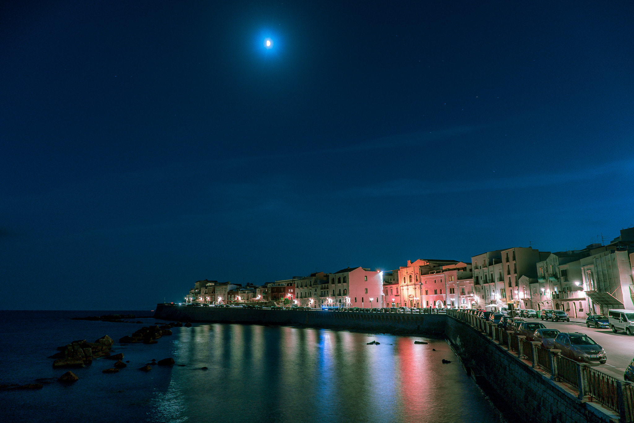 Sony a7S II sample photo. Night in ortigia photography