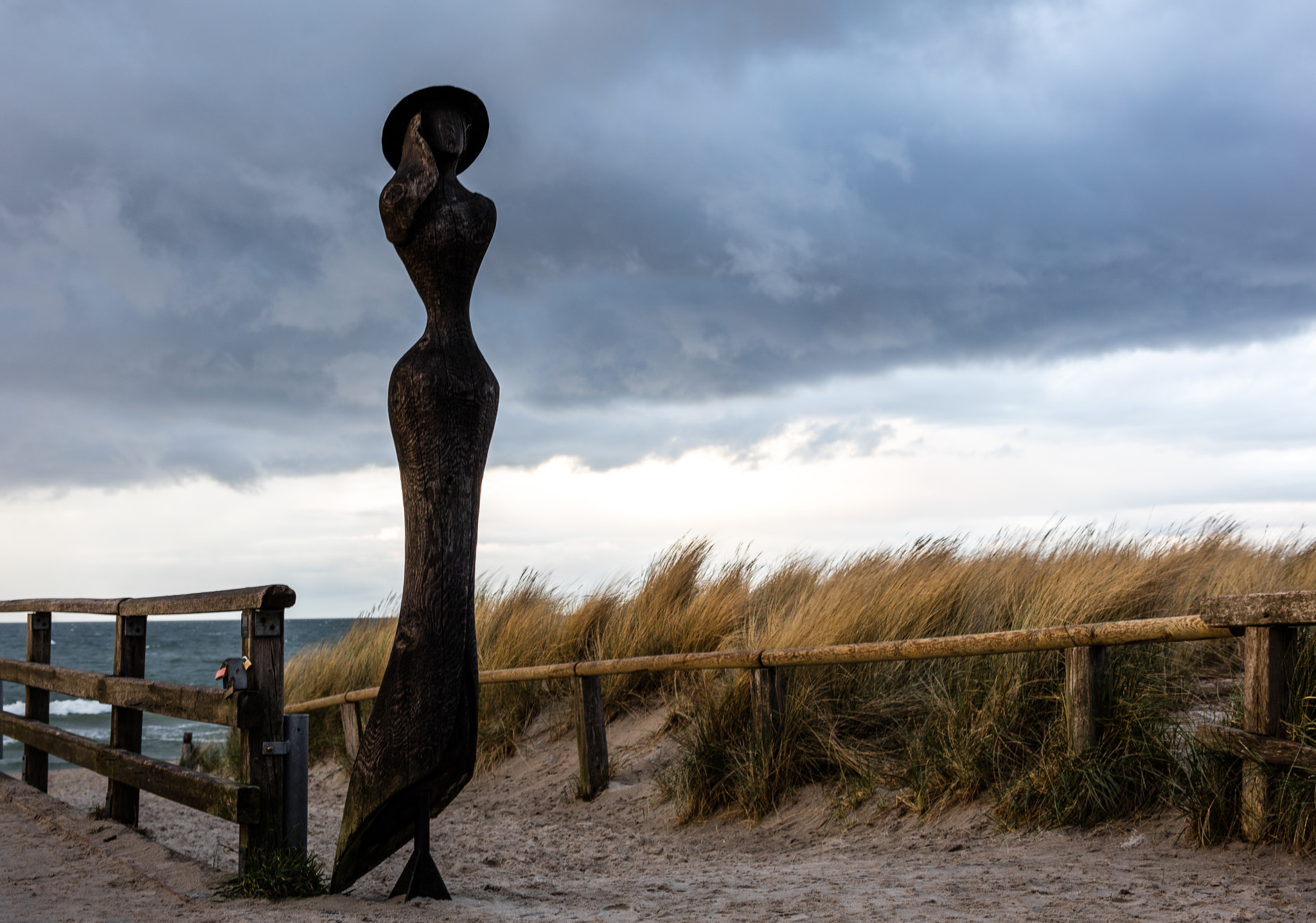 ZEISS Milvus 50mm F2 Macro sample photo. Sculpture on the beach photography
