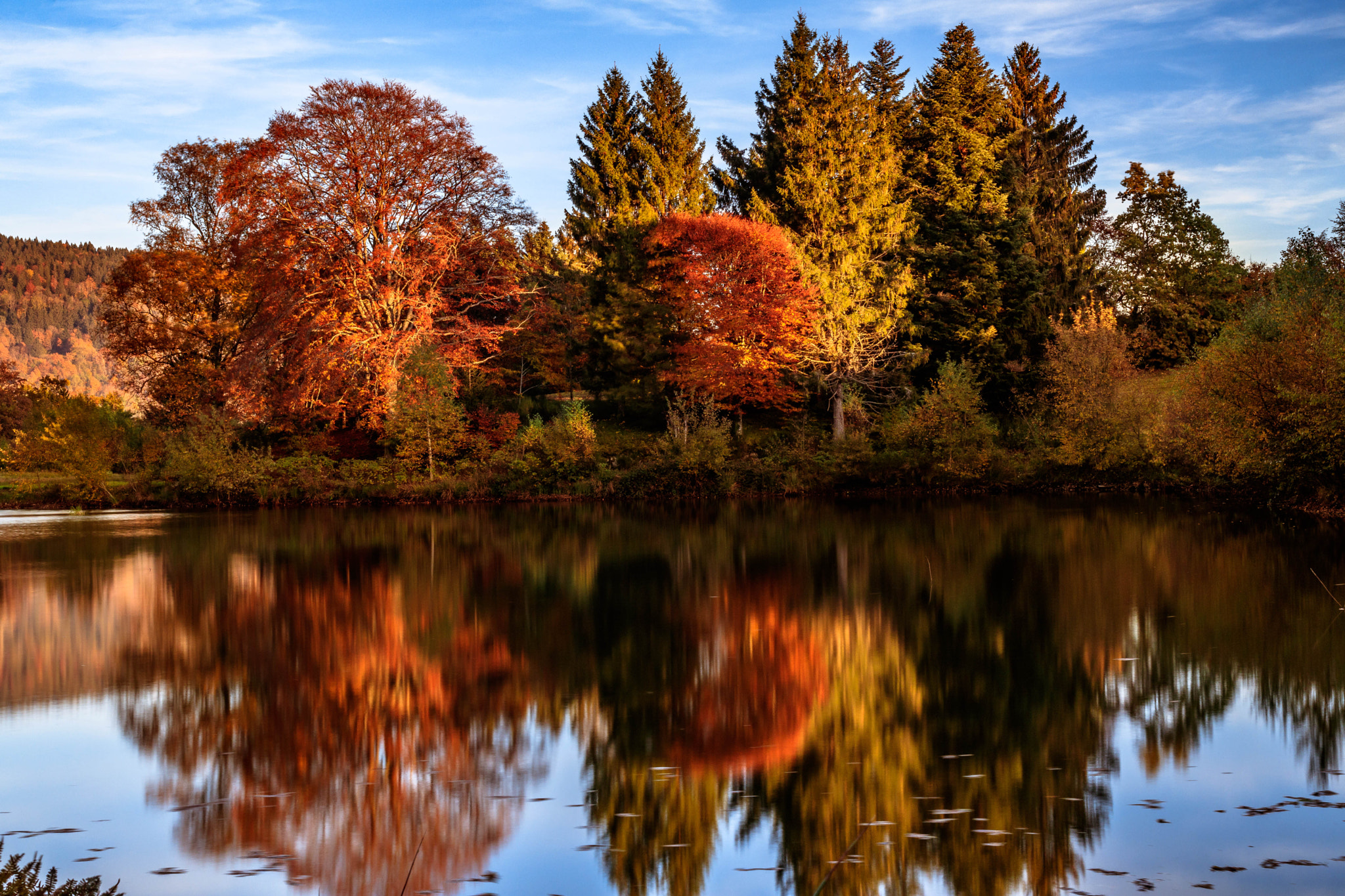 Canon EOS 80D + Canon EF 35mm F2 IS USM sample photo. A pond in the vosges mountains photography