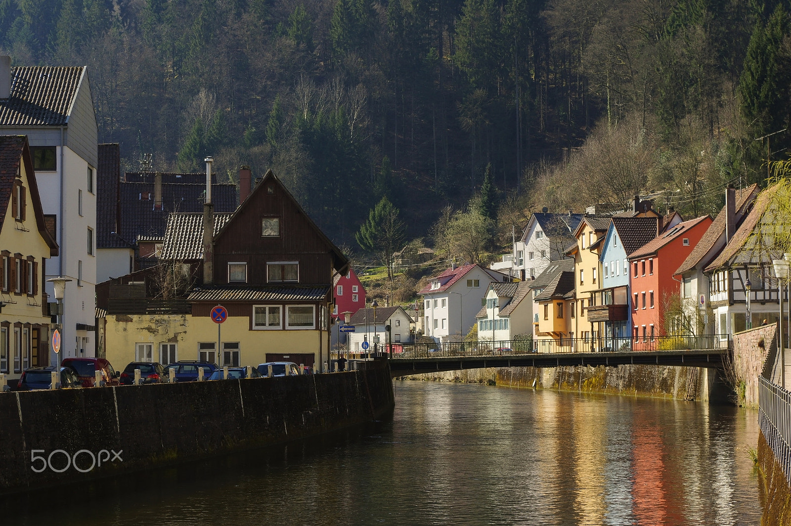 Pentax K-3 sample photo. Waterreflection of colorful house in spring, neuenbuerg, germany photography