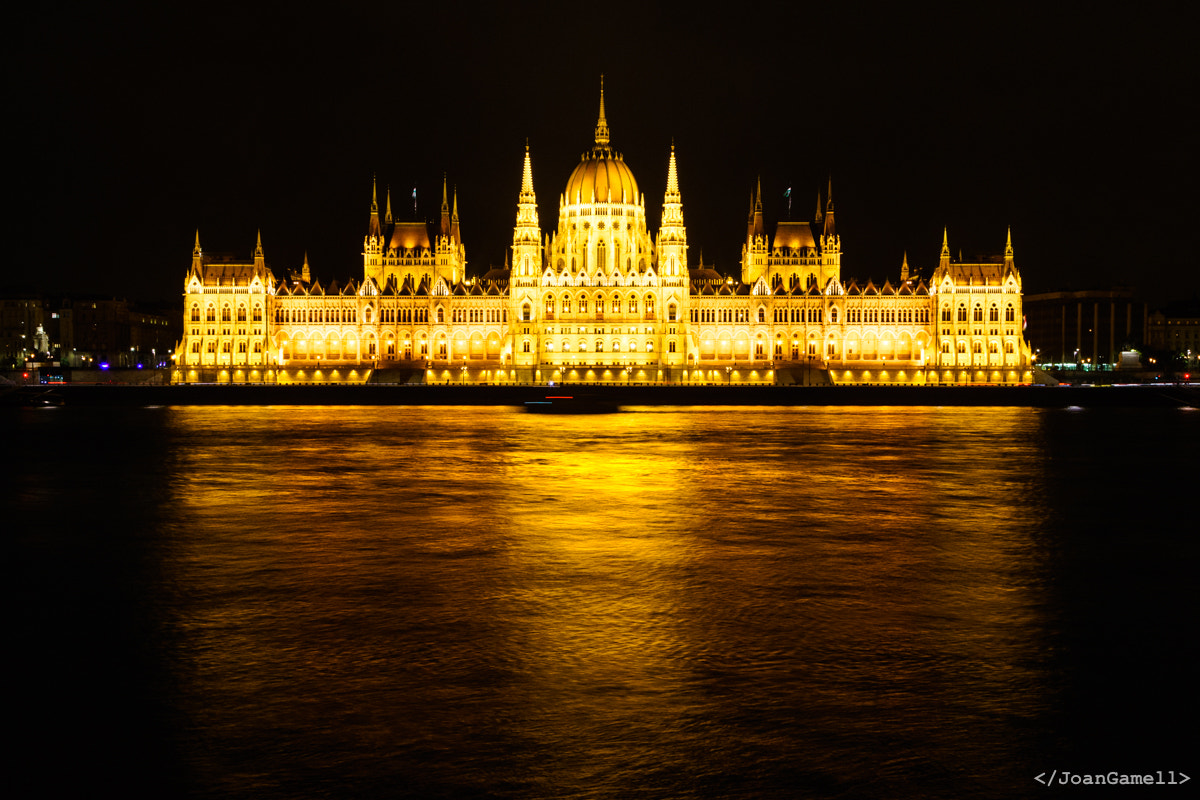 Sony a7R II + Canon EF 24-105mm F4L IS USM sample photo. Hungarian parliment building at night photography