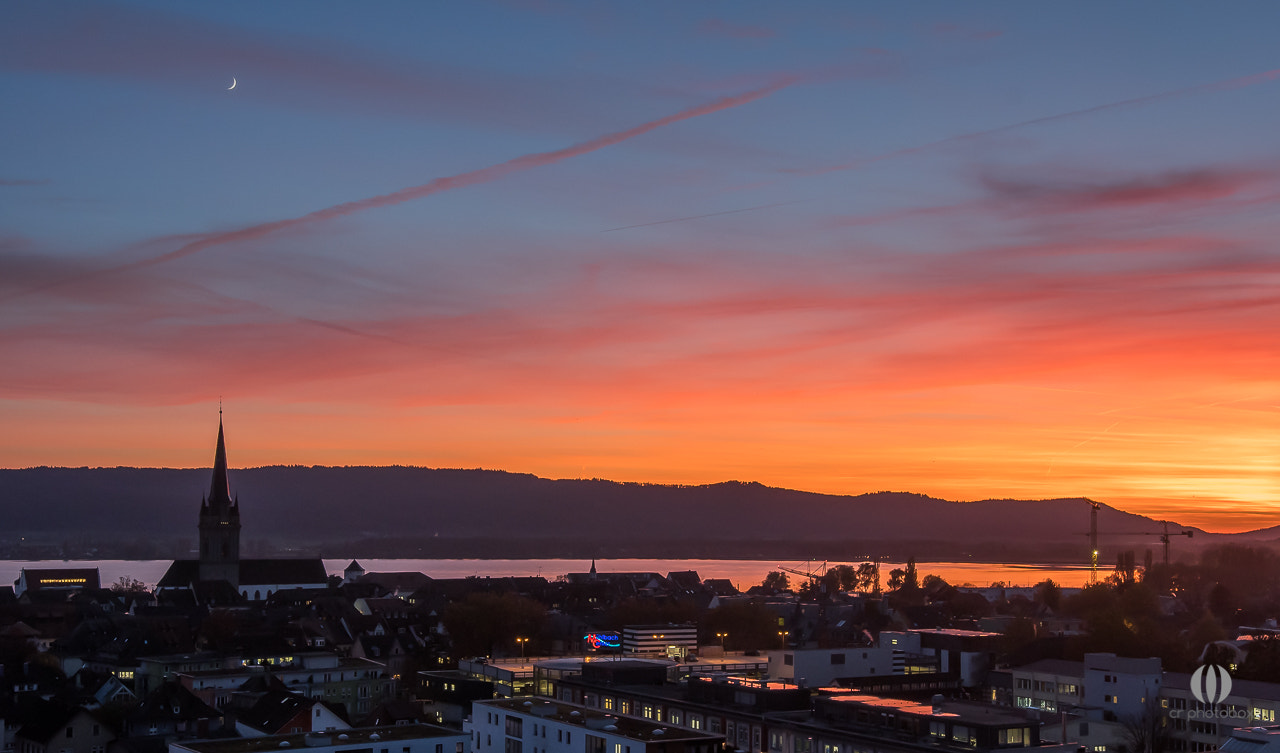 Nikon D500 + Sigma 18-35mm F1.8 DC HSM Art sample photo. Sunset over lake constance photography