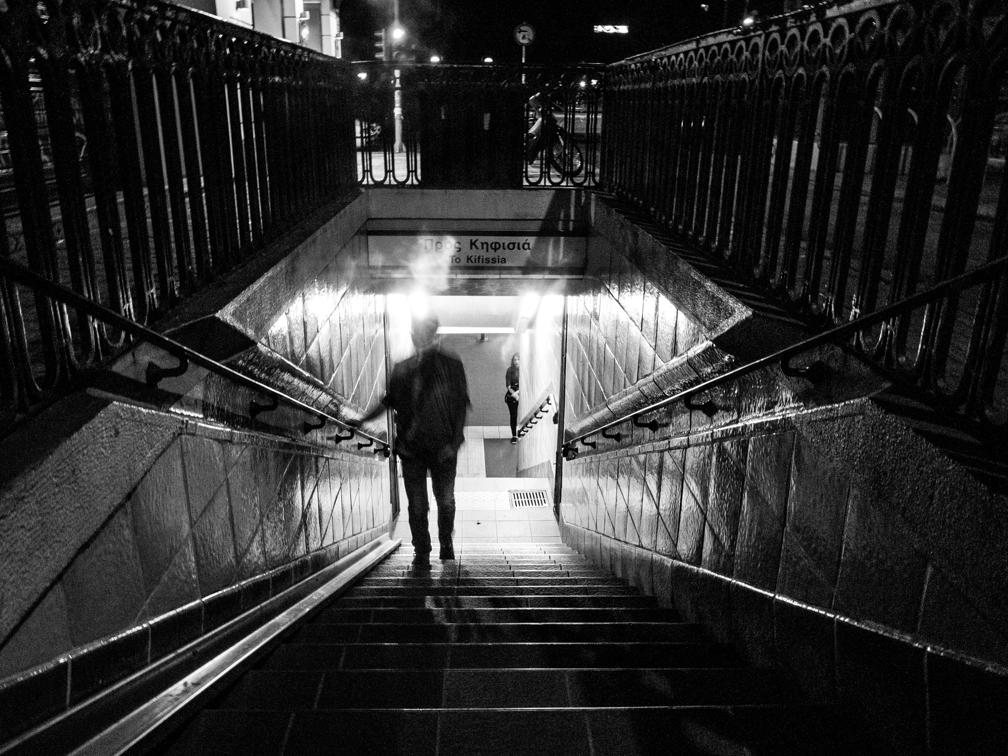 Olympus PEN E-P1 sample photo. Late night train station photography