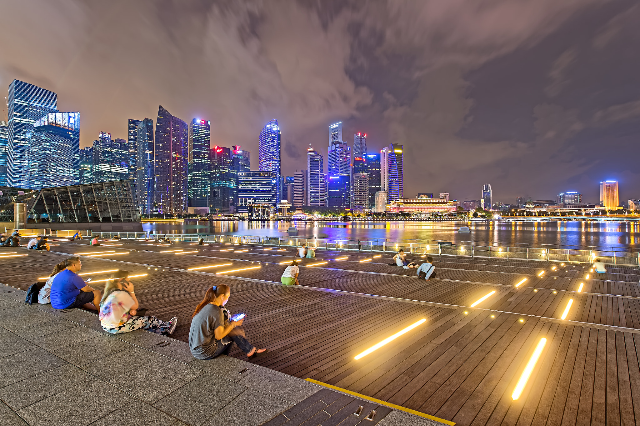 Nikon D4S sample photo. Night at singapore marina bay photography