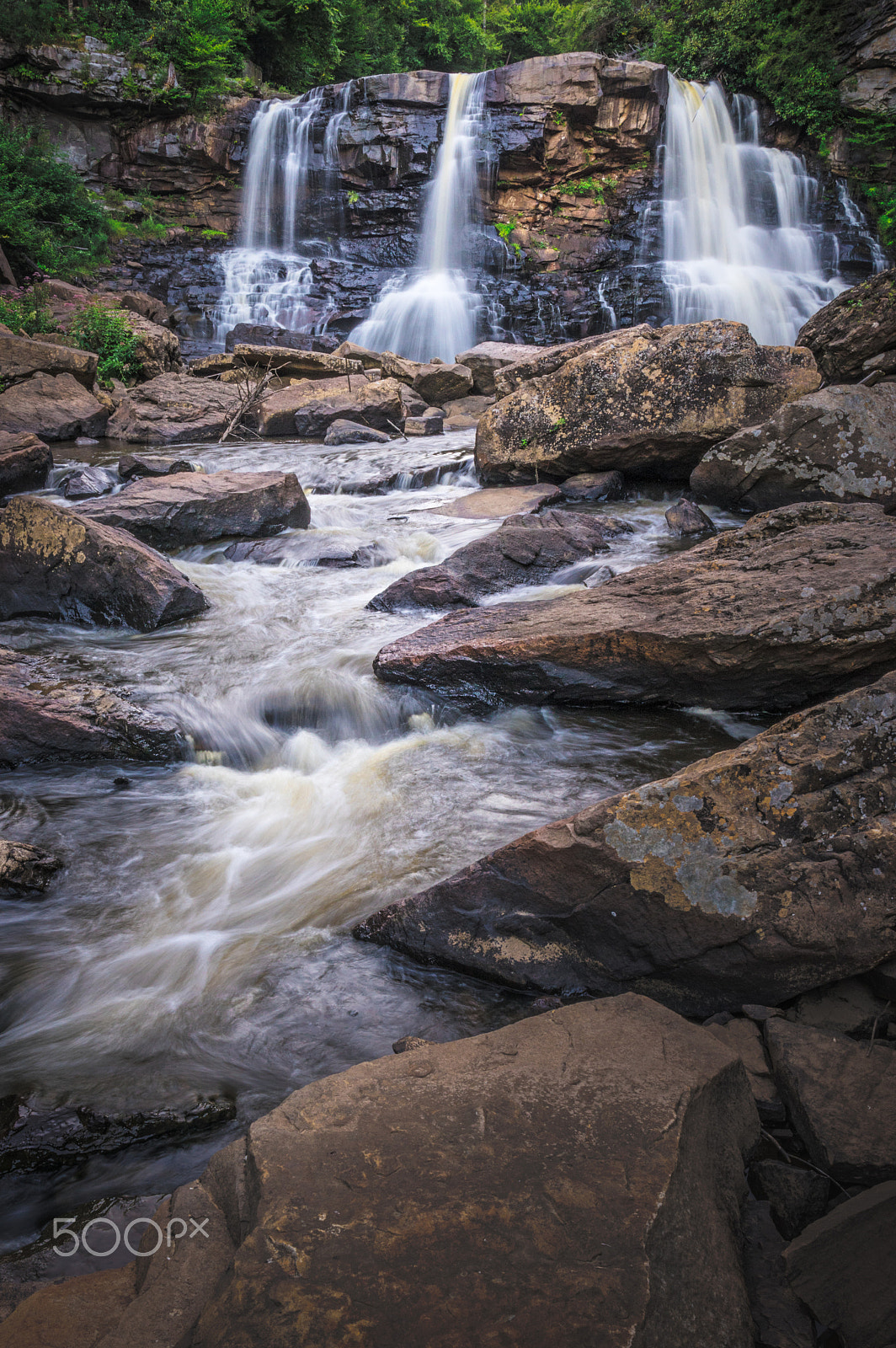 A Series Lens sample photo. Blackwater falls on the river photography
