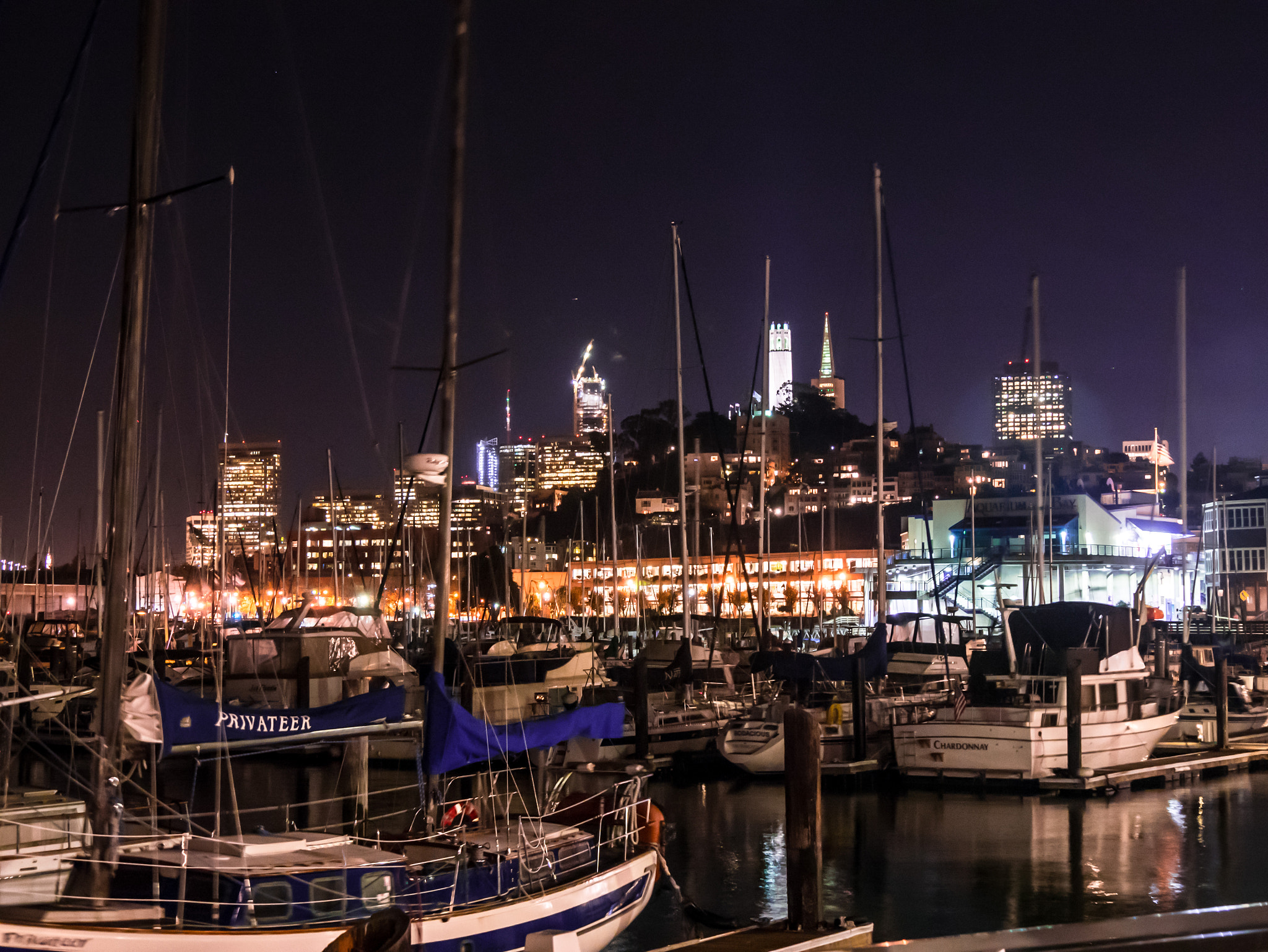Panasonic Lumix DMC-GX85 (Lumix DMC-GX80 / Lumix DMC-GX7 Mark II) sample photo. Marina at night photography