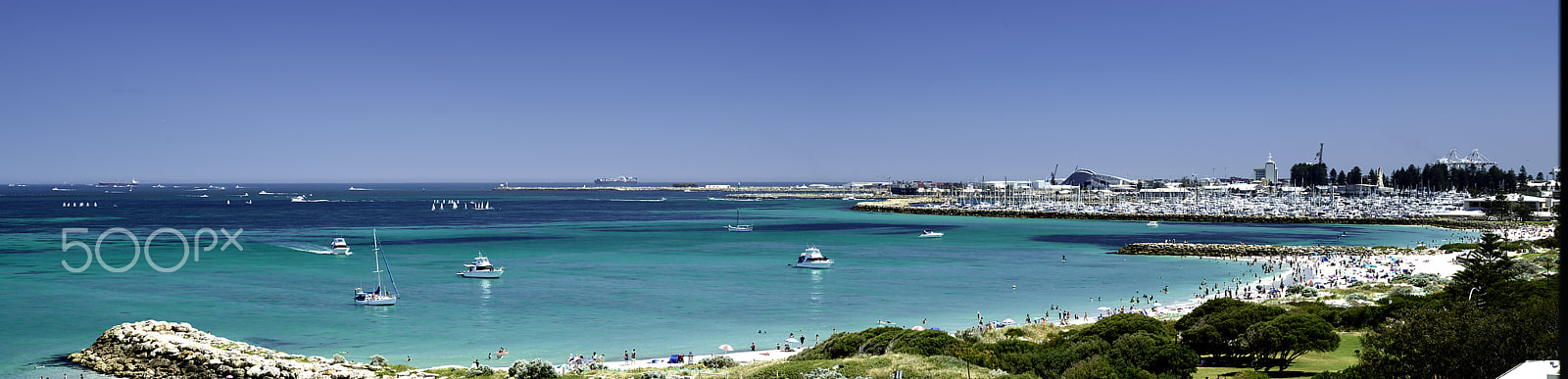 Schneider LS 80mm f/2.8 sample photo. Fremantle beach panorama nov 2016 photography