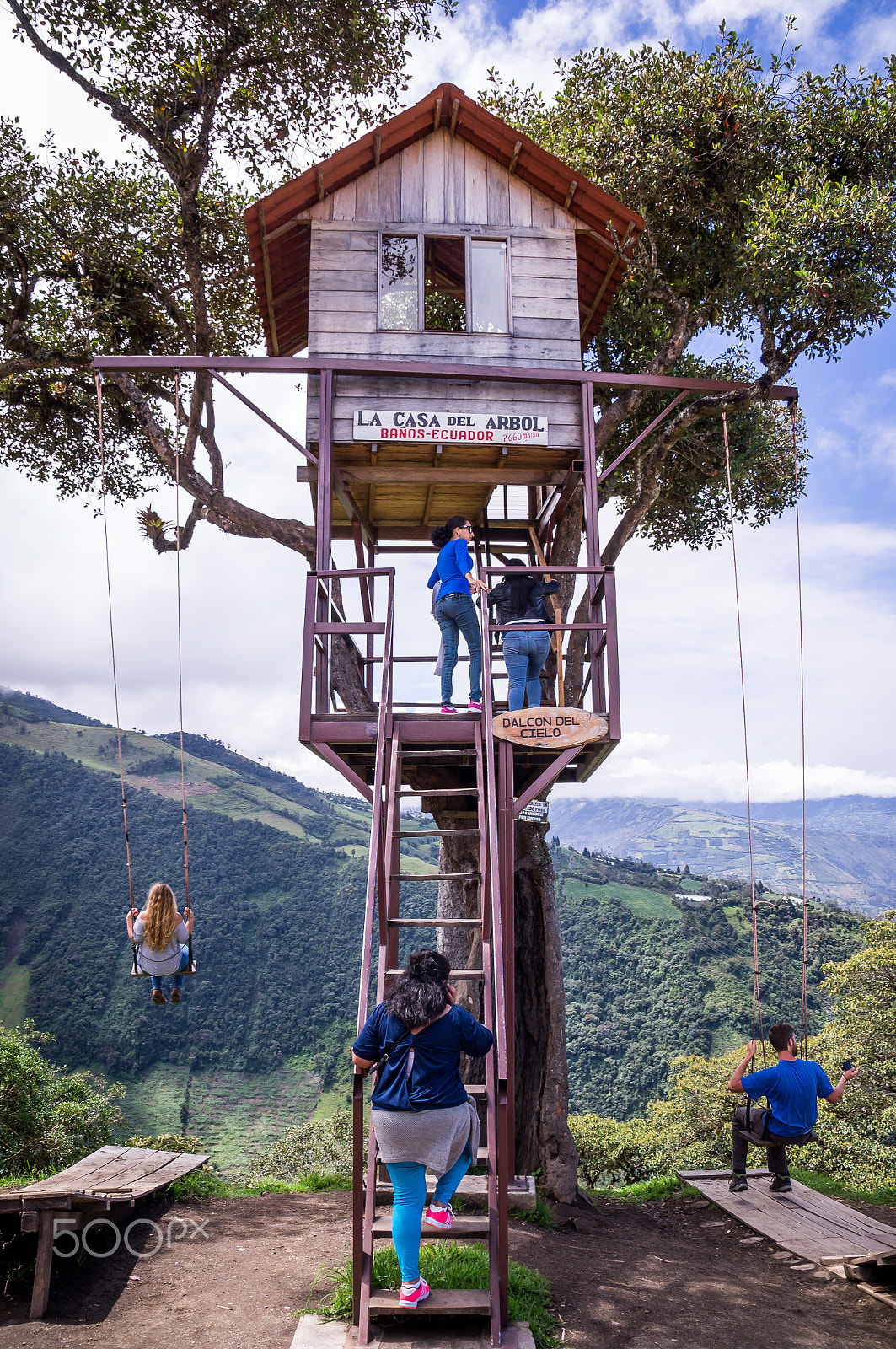 Sony SLT-A37 sample photo. Tree house giant swing in the andes in banos, ecuador photography