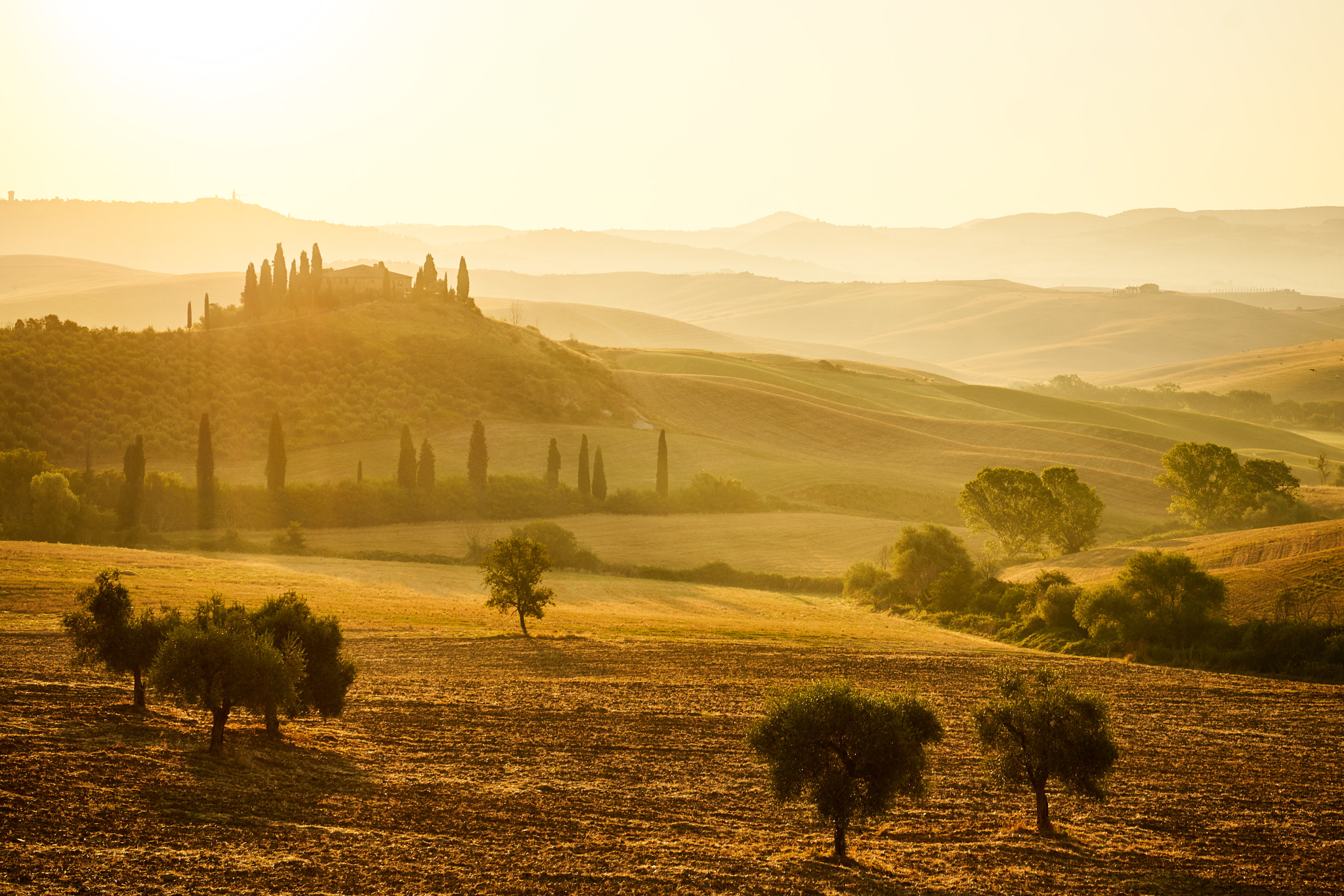Sony Planar T* 50mm F1.4 ZA SSM sample photo. Dawn of val d'orcia photography