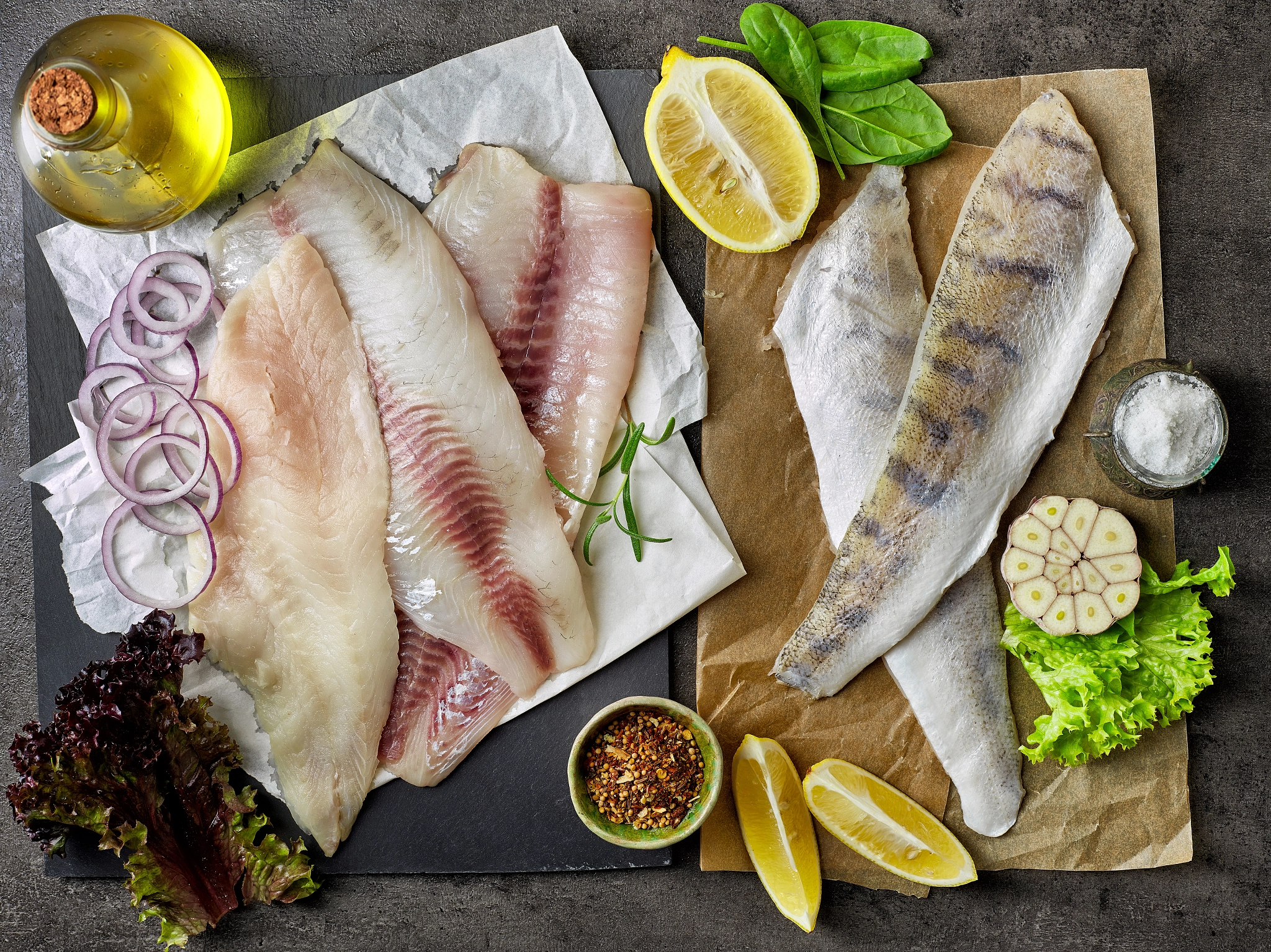 Phase One P65+ sample photo. Fresh raw fish fillets photography
