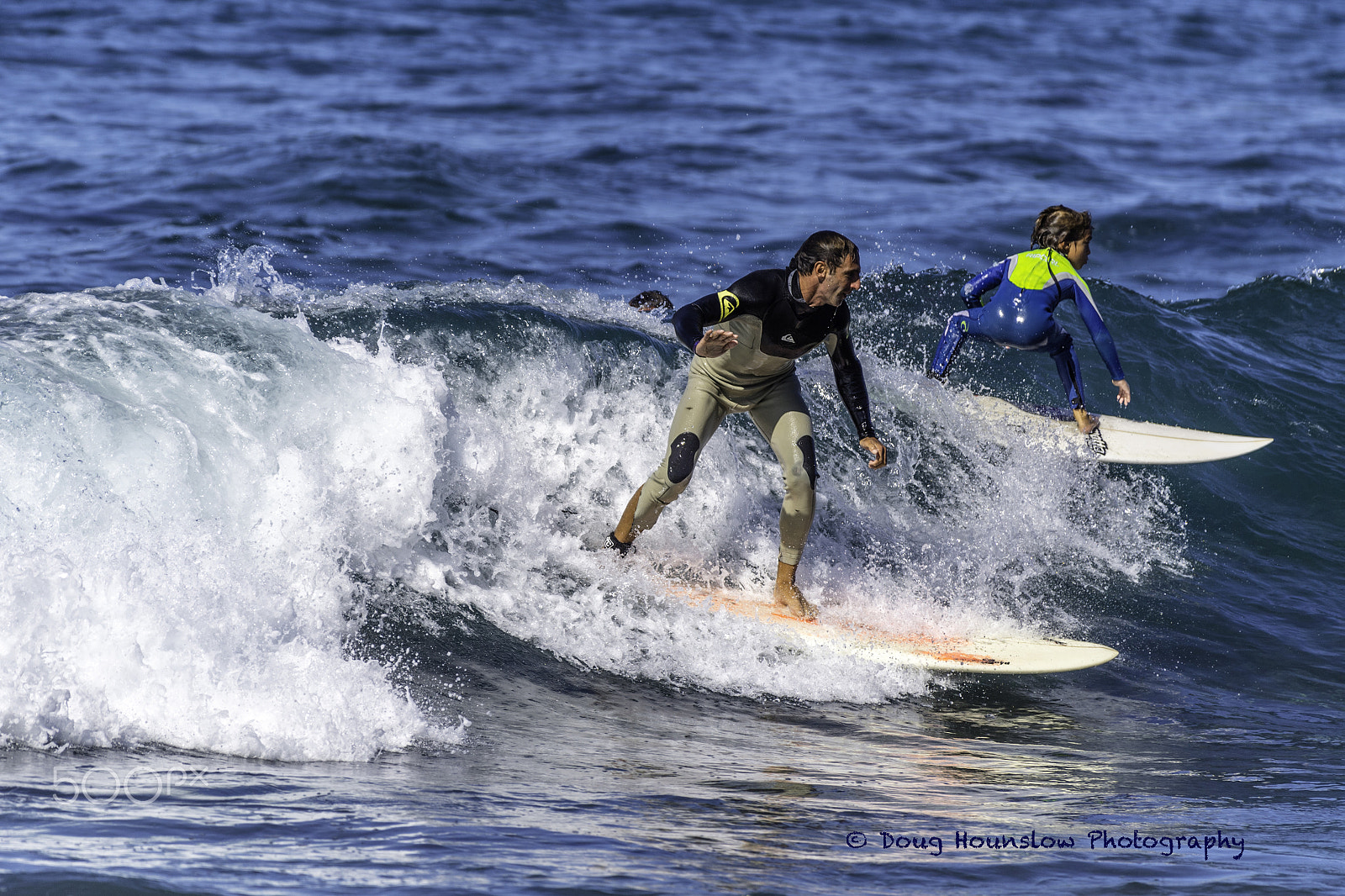 Nikon AF-S Nikkor 200-500mm F5.6E ED VR sample photo. Father and son surfing photography
