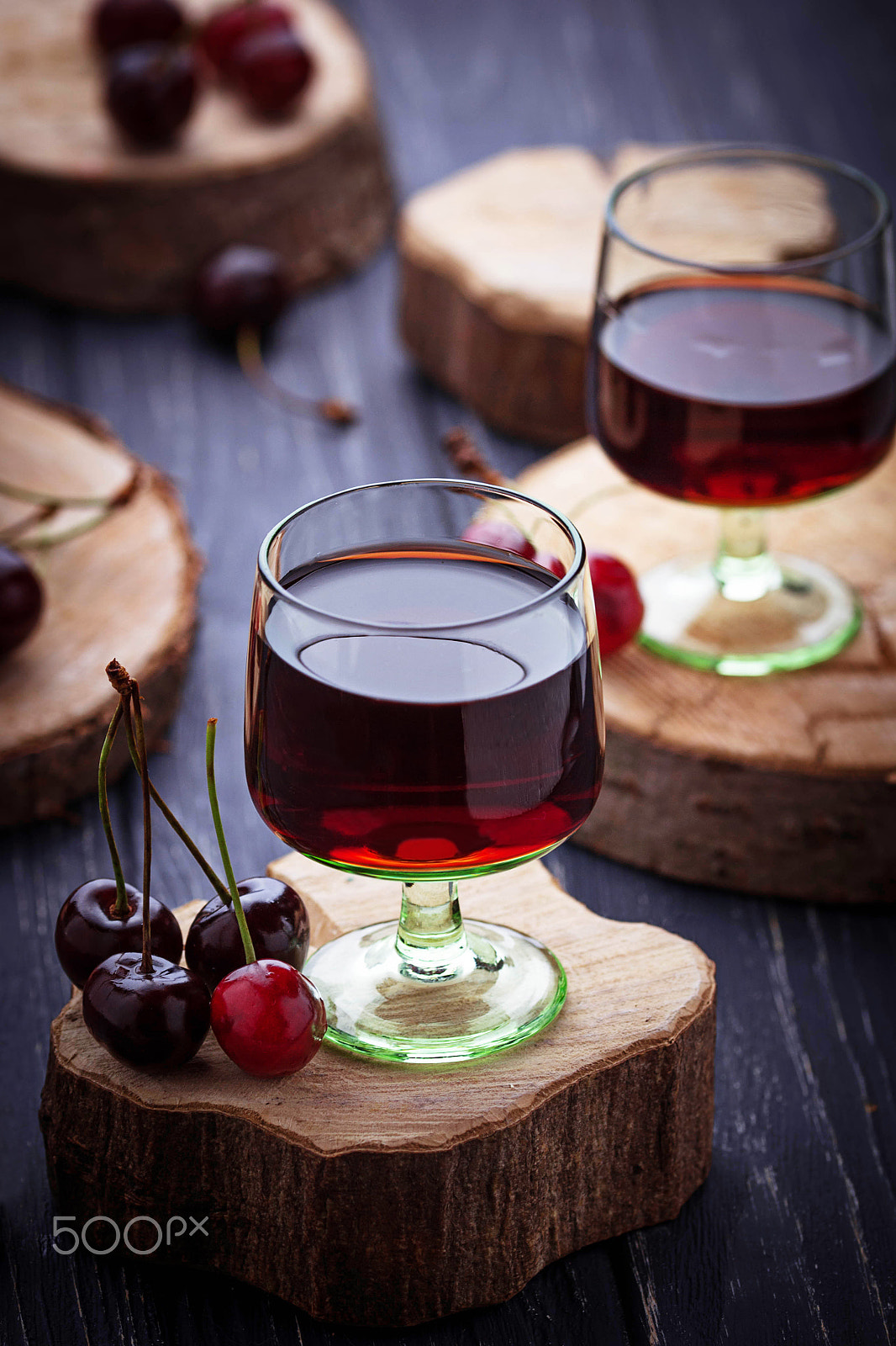Sigma 105mm F2.8 EX DG OS HSM sample photo. Glasses of cherry liquor photography