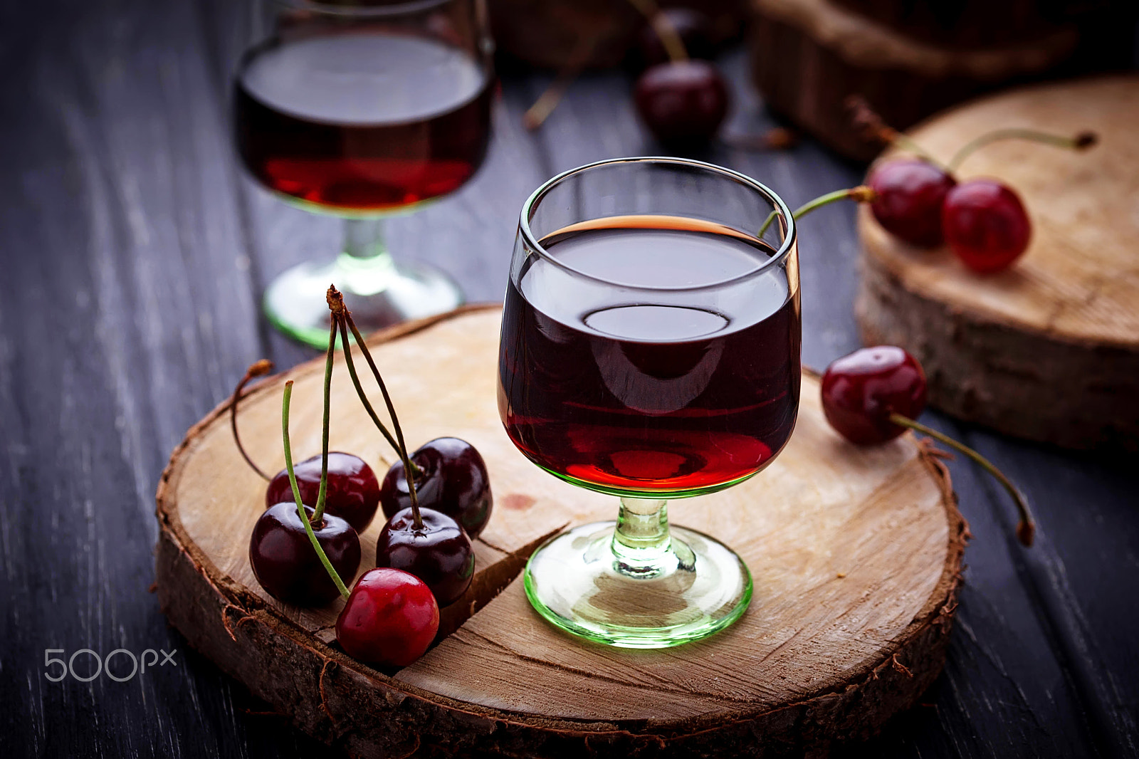 Sigma 105mm F2.8 EX DG OS HSM sample photo. Glasses of cherry liquor photography