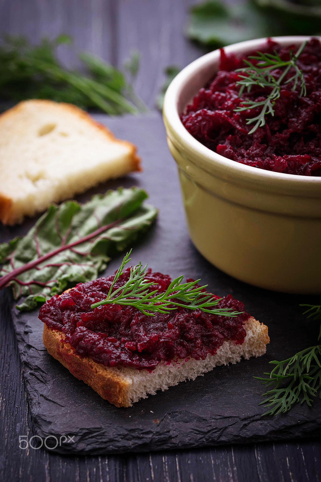Sigma 105mm F2.8 EX DG OS HSM sample photo. Beetroot caviar and toast photography